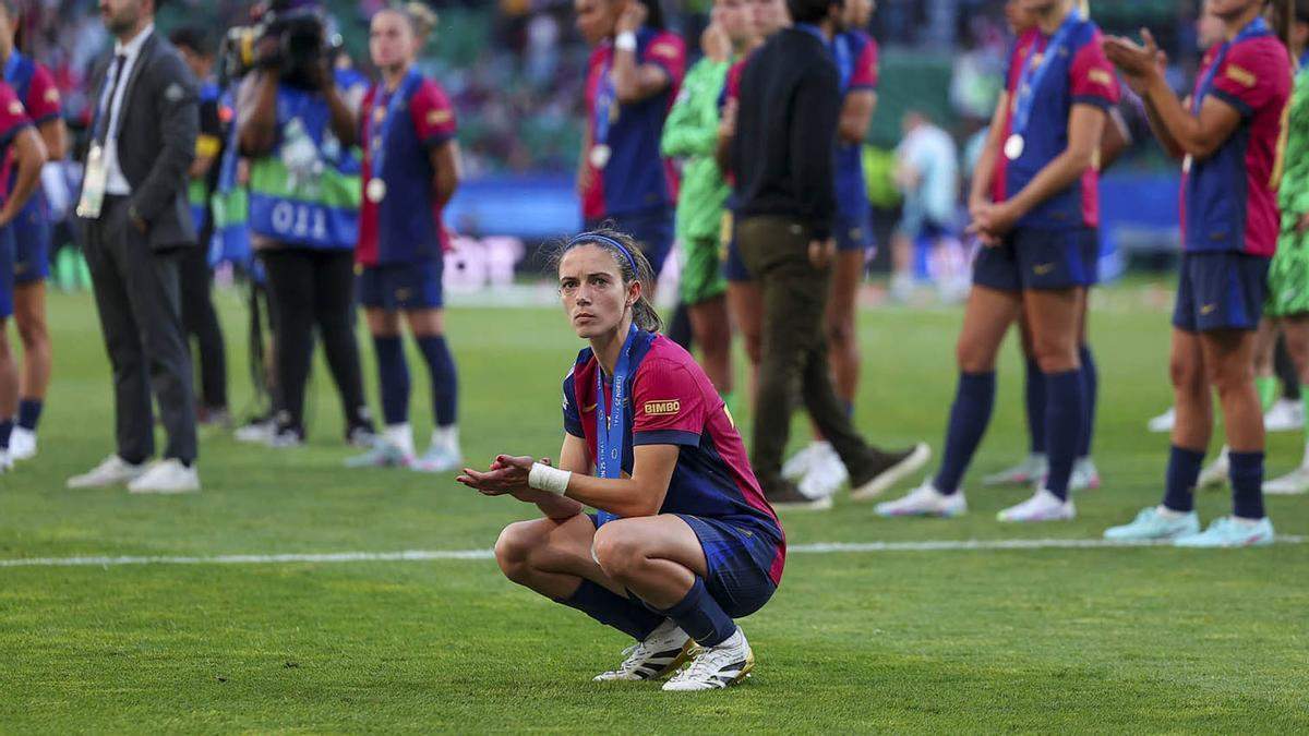Barça femenil perdiendo la final de Champions