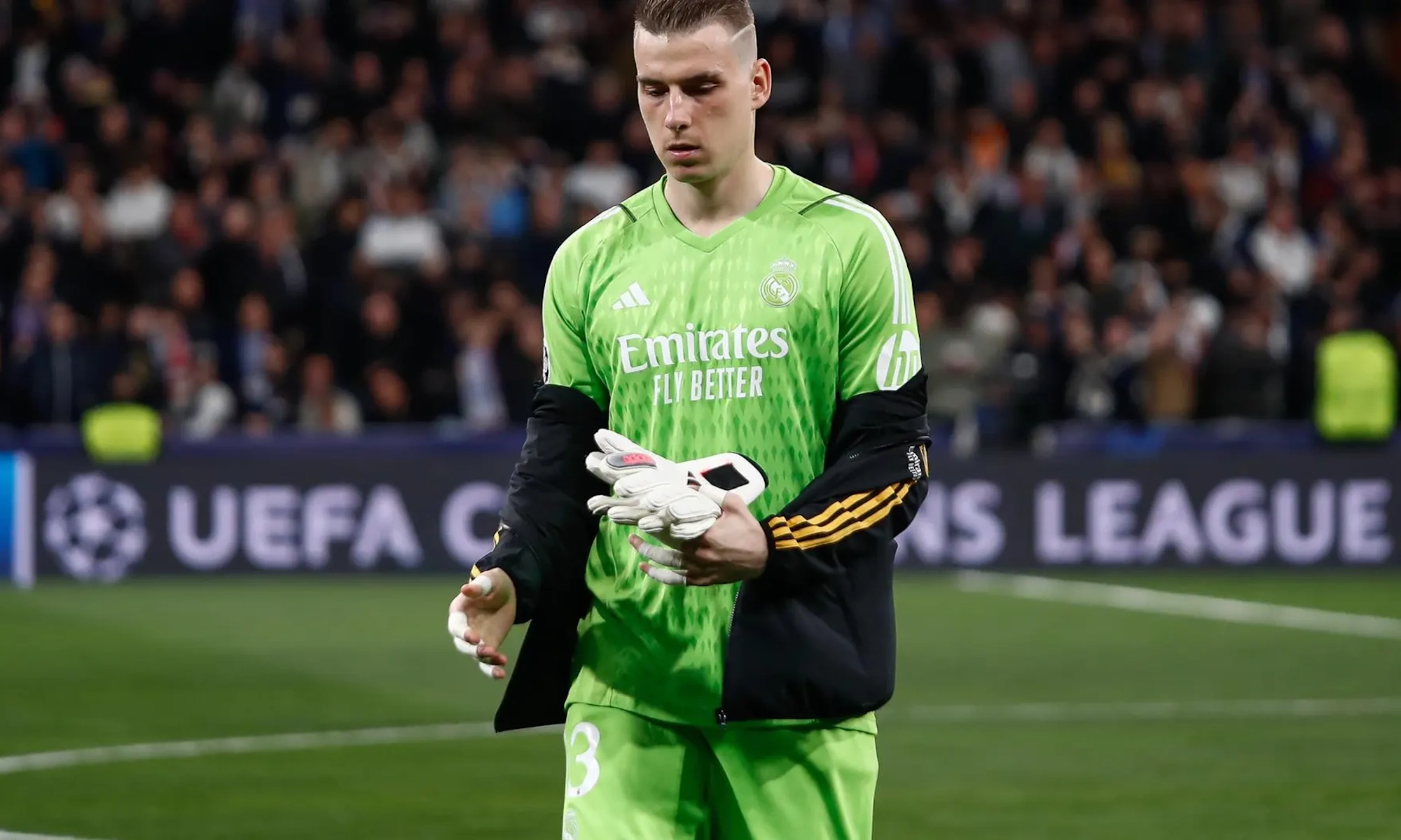 Lunin con el Real Madrid