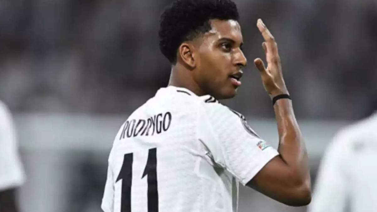 Rodrygo Goes celebrando un gol con el Real Madrid