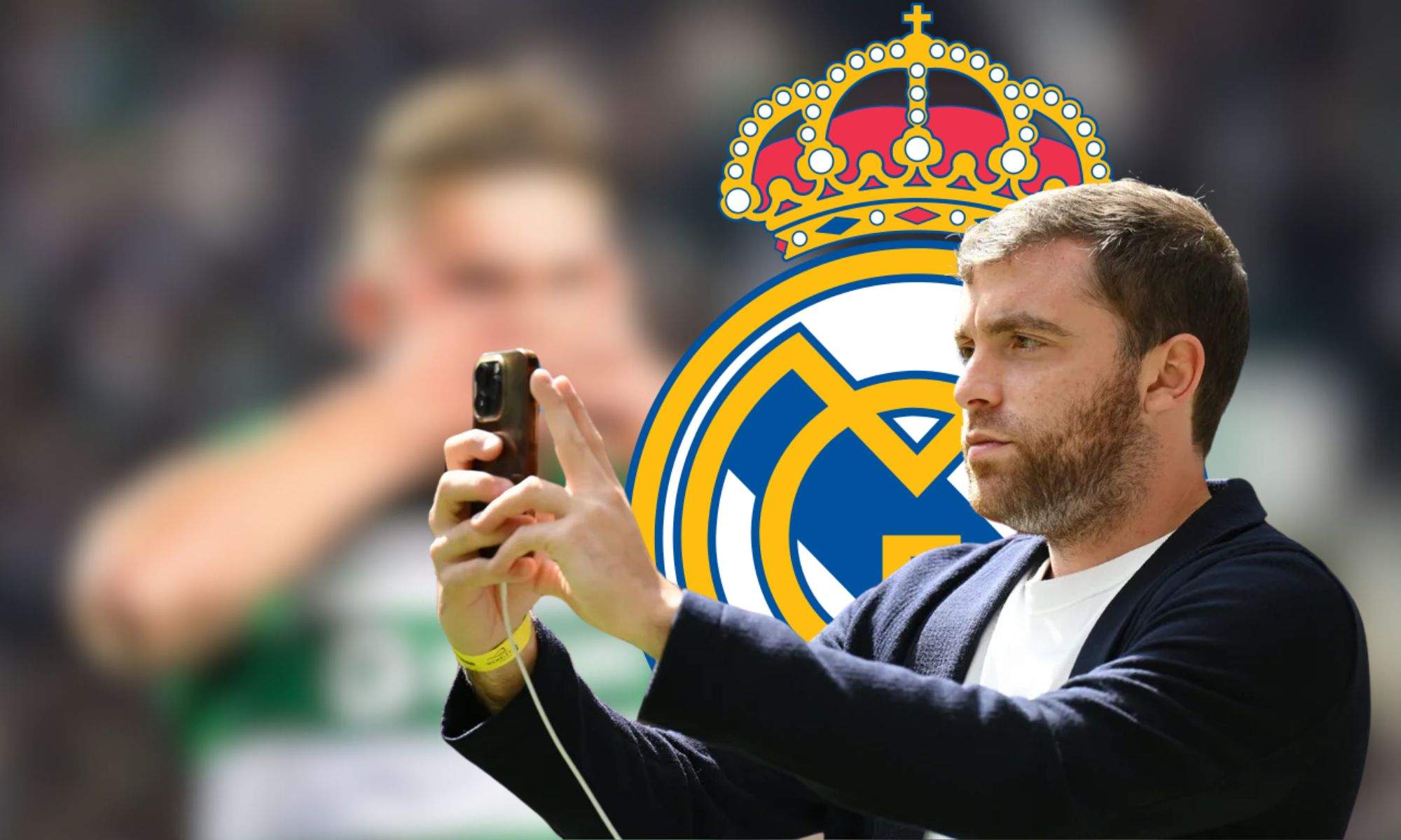 Gyokeres, Fabrizio Romano y escudo del Real Madrid
