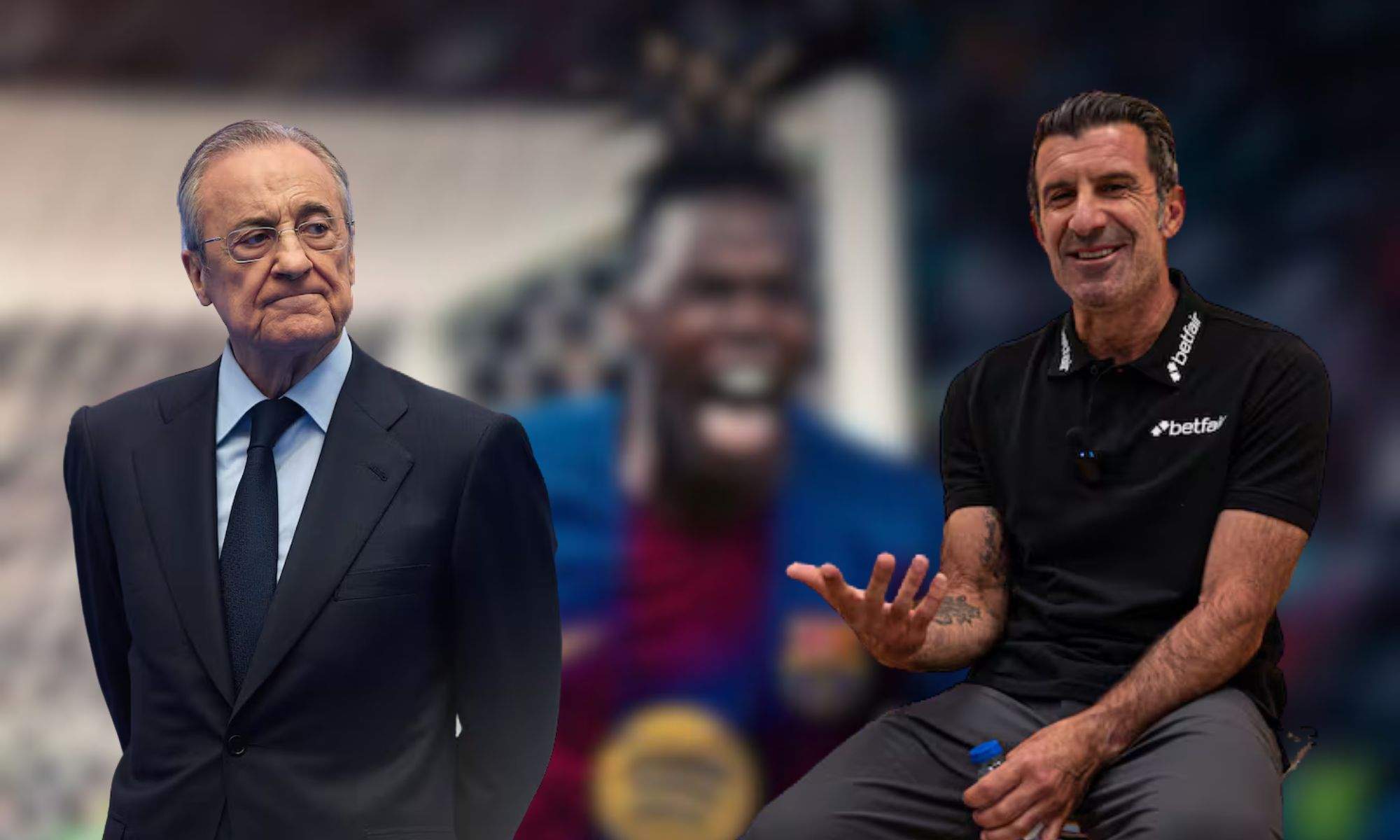 Florentino Pérez, Nico Williams vestido del Barça y Figo