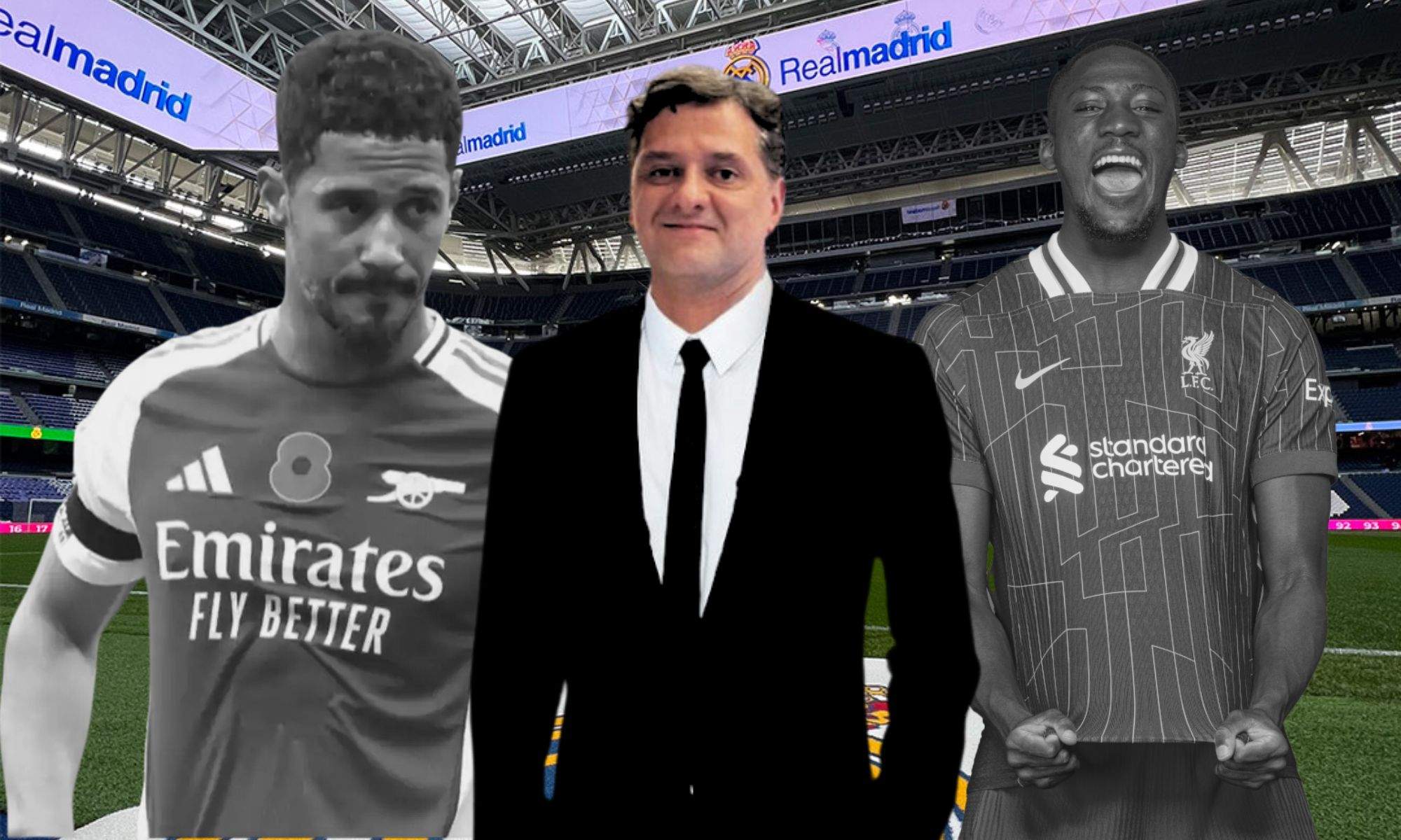 Juni Calafat junto a Saliba y Konaté Juni Calafat junto a Saliba y Konaté