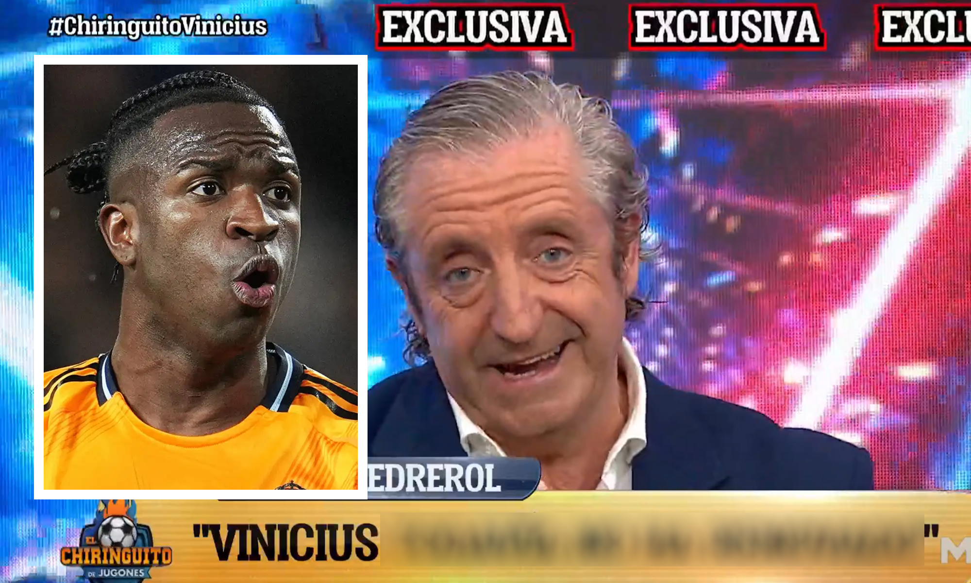 Josep Pedrerol y Vinicius sorprendido en recuadro Josep Pedrerol y Vinicius sorprendido en recuadro