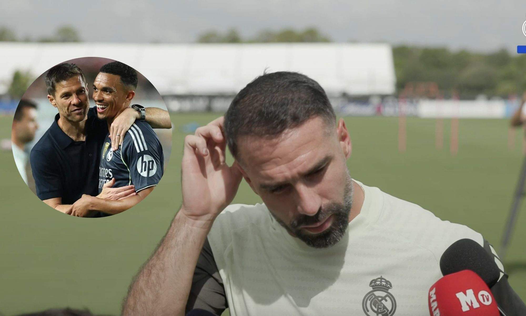 Carvajal junto a Xabi Alonso y Arnold