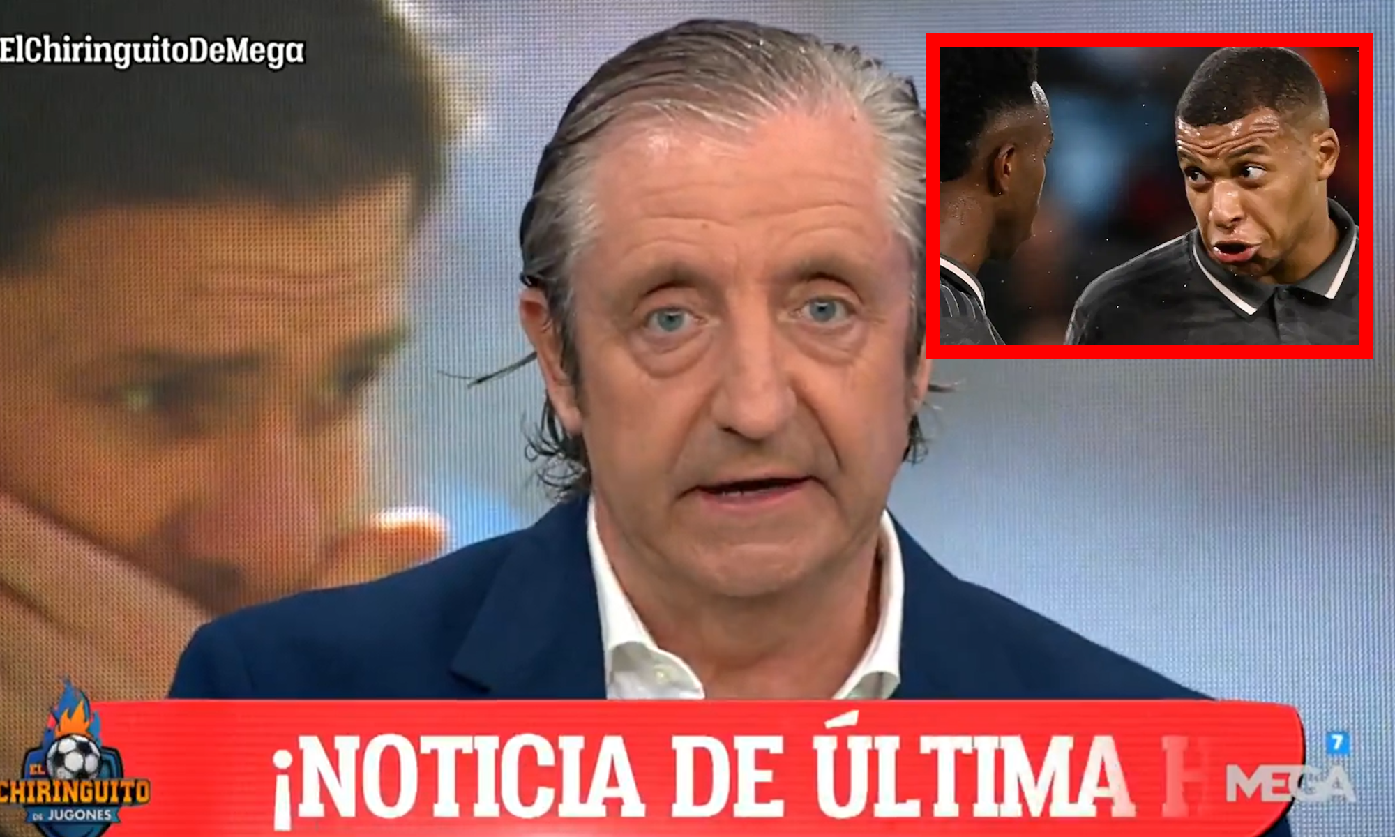 Josep Pedrerol y Vini y Mbappé en recuadro Josep Pedrerol y Vini y Mbappé en recuadro