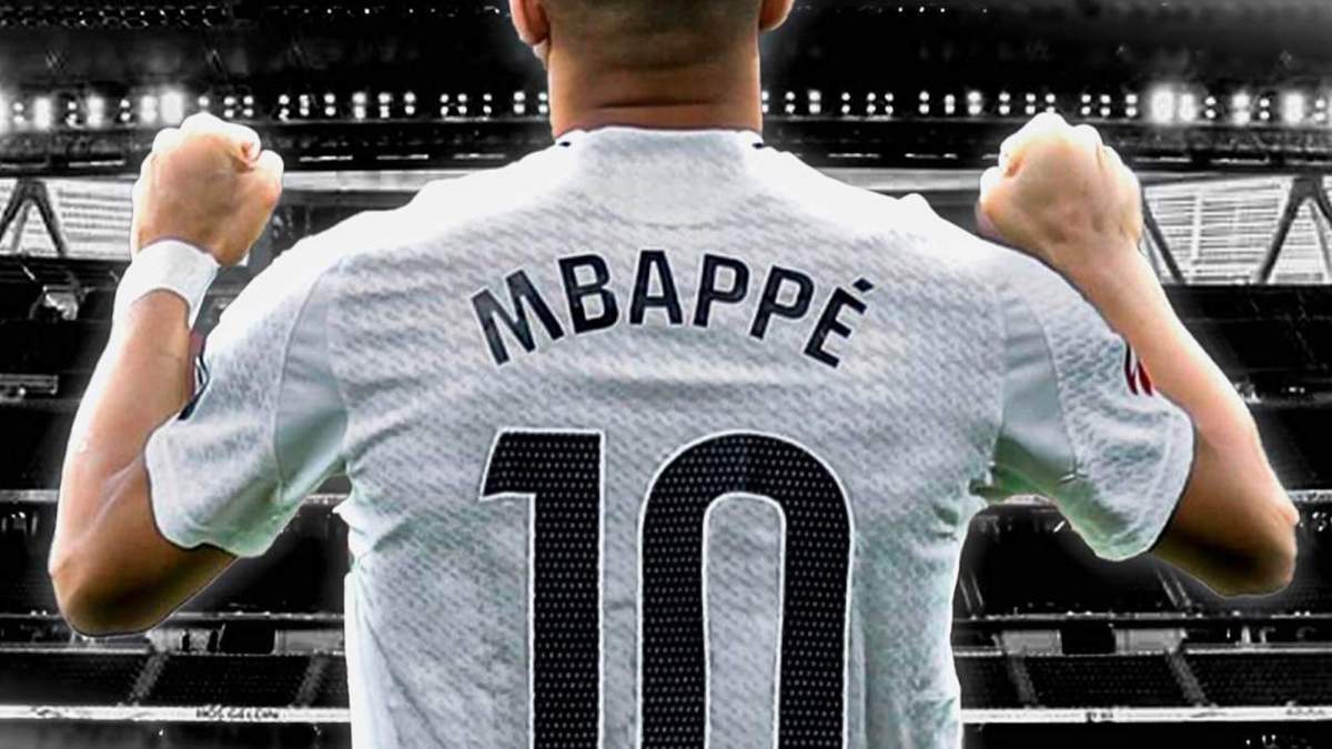 Mbappé con el 10 del Real Madrid