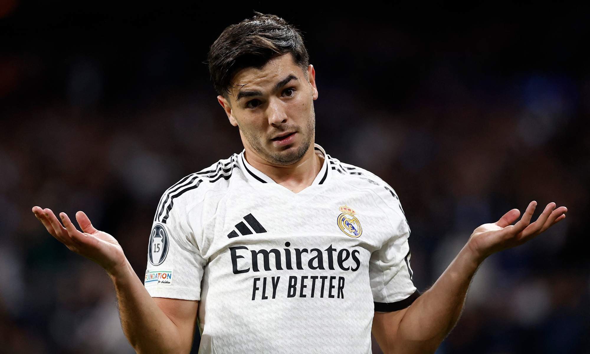 Brahim Díaz celebrando un gol con el Real Madrid