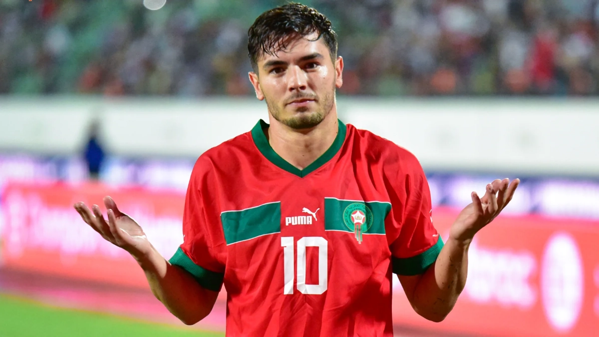Brahim celebrando un gol con Marruecos Brahim celebrando un gol con Marruecos