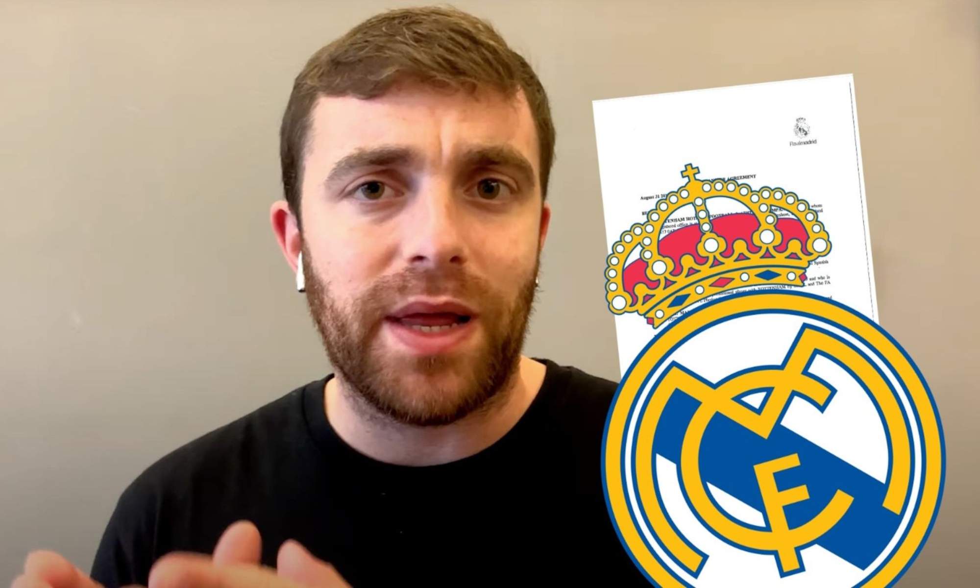 Fabrizio Romano y escudo del Real Madrid