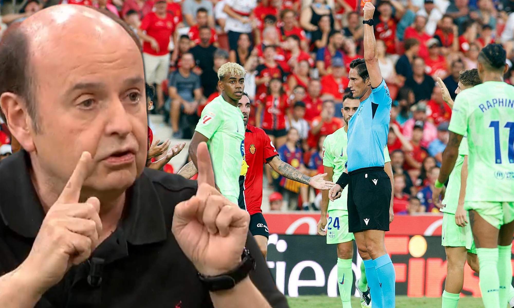 Juanma Rodríguez y partido del Barça de fondo