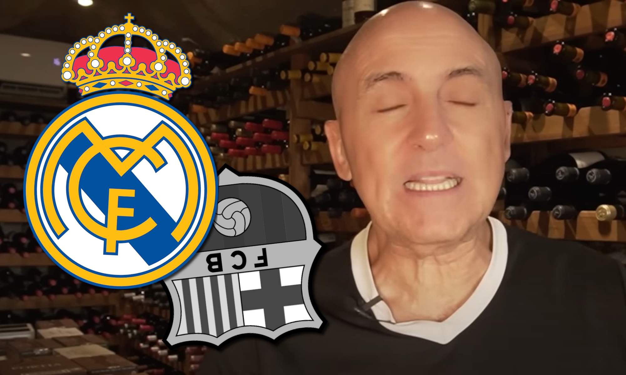 Maldini, escudo Barça al revés en BN y escudo Real Madrid