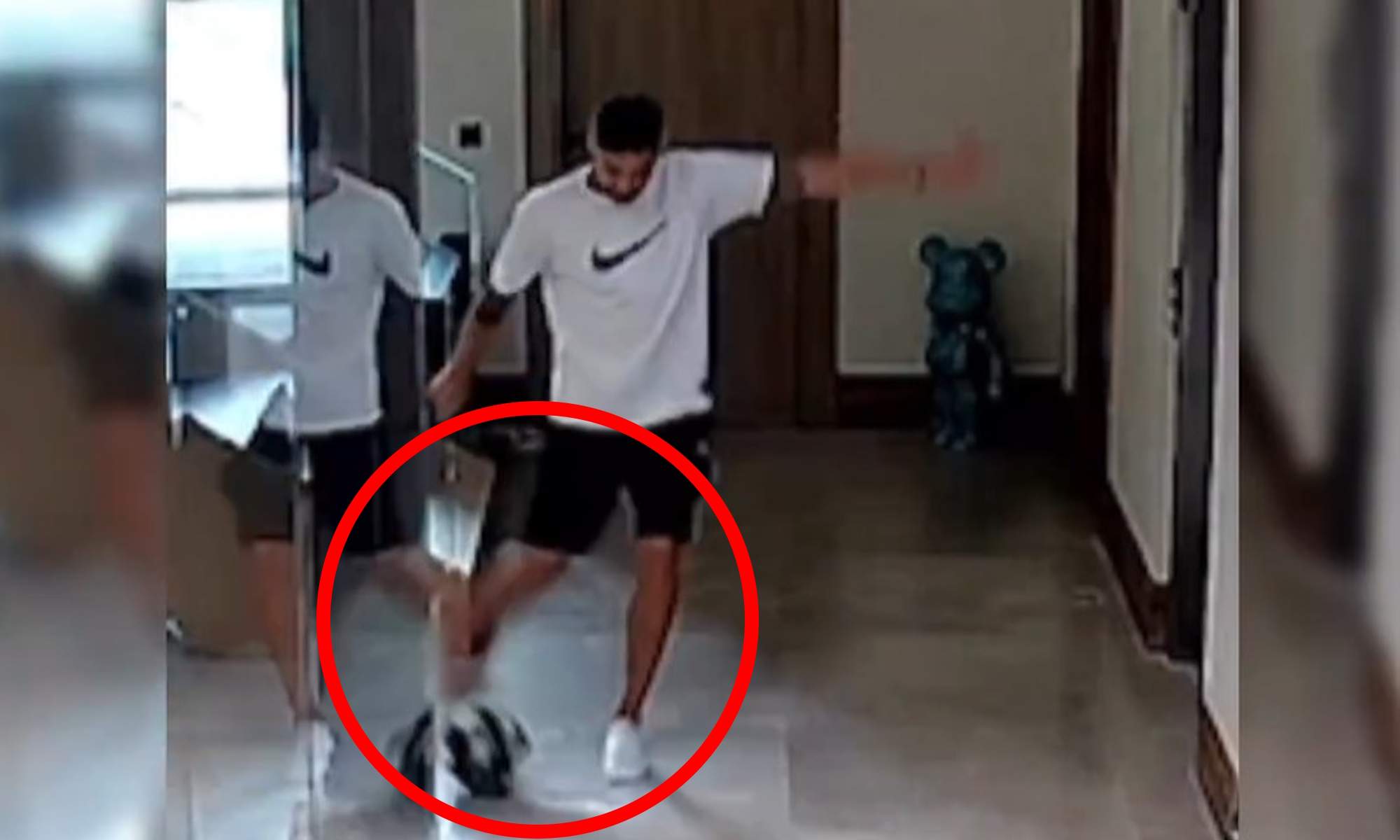 Valverde antes de darse el golpe