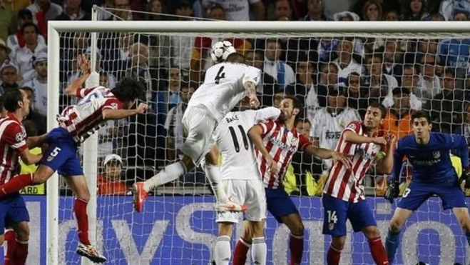 El cabezazo de Sergio Ramos en el 93 de la final de la Champions para que la ganara el Real Madrid contra el Atlético de Madrid