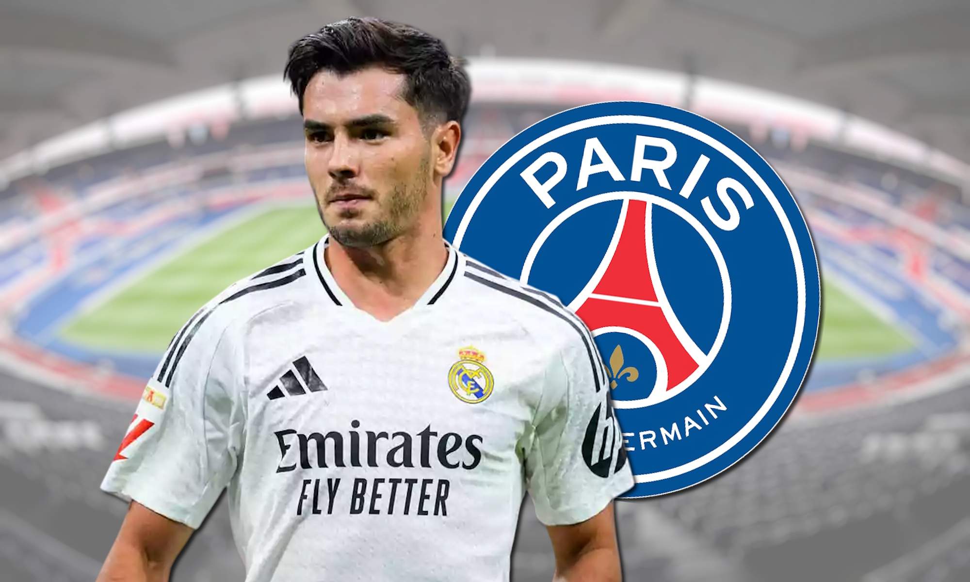 Barhim Díaz y escudo PSG