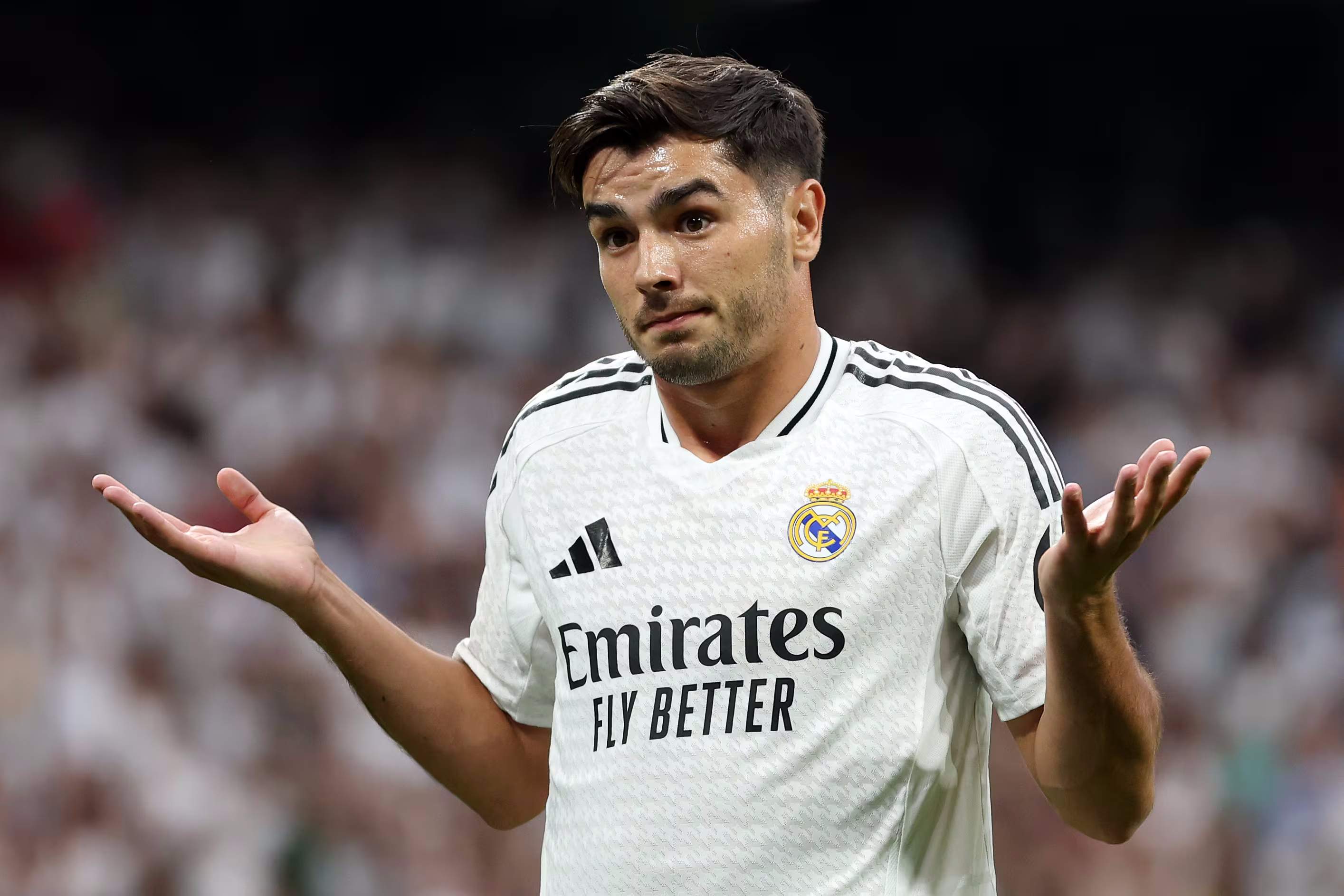 Brahim Díaz celebrando un gol con el Real Madrid