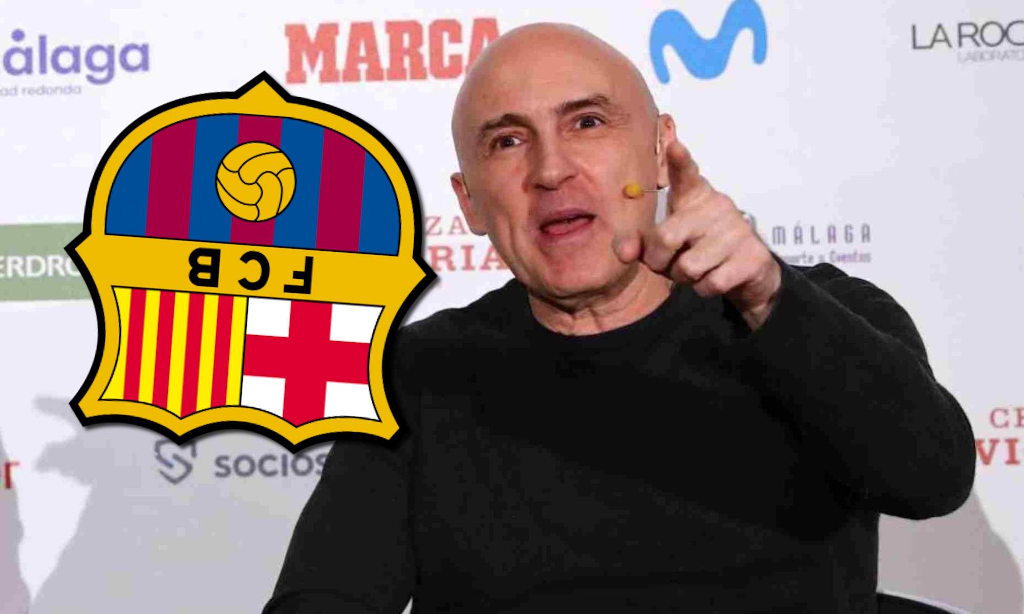 Maldini con escudo del Barça al revés