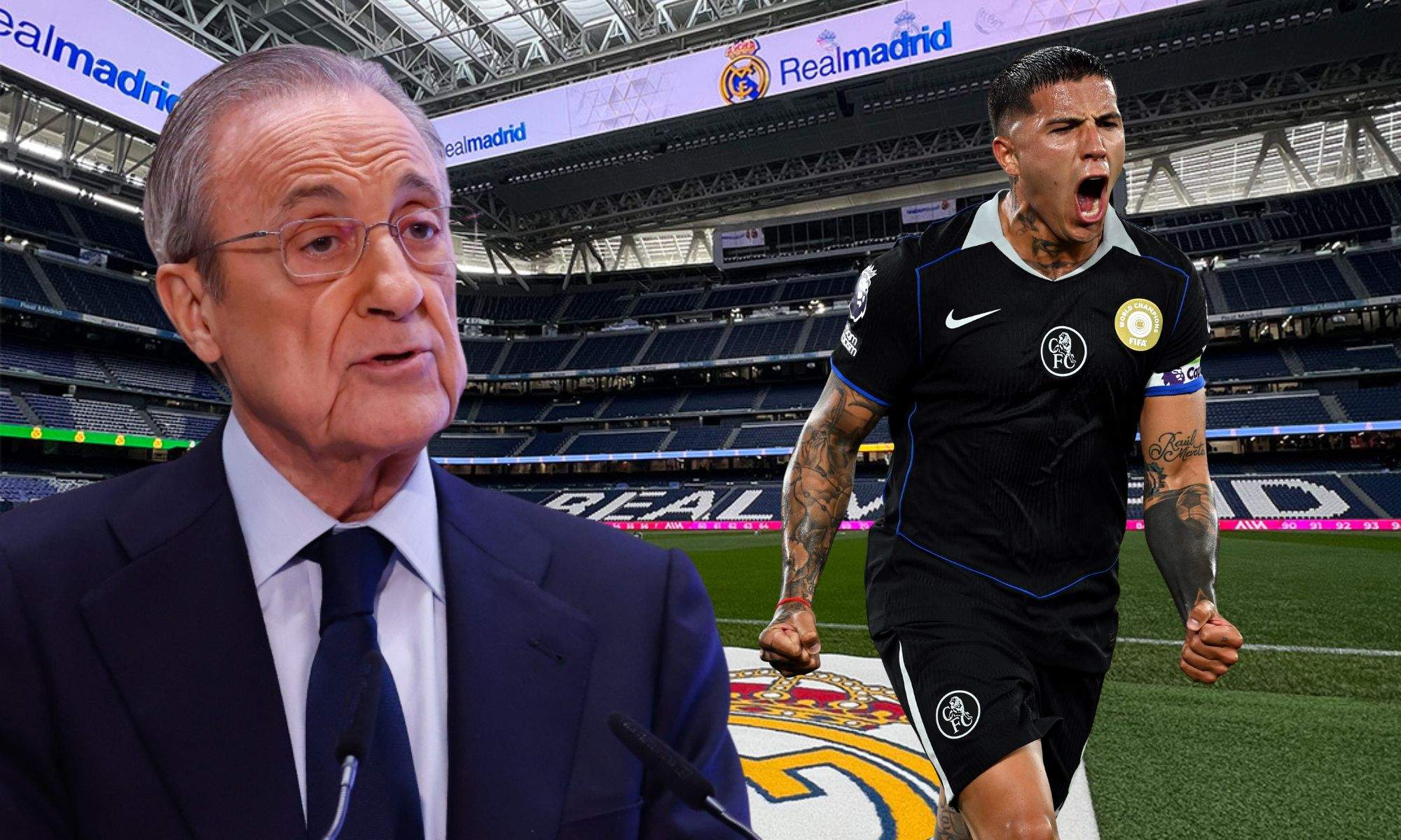 Florentino Pérez y Enzo Fernández