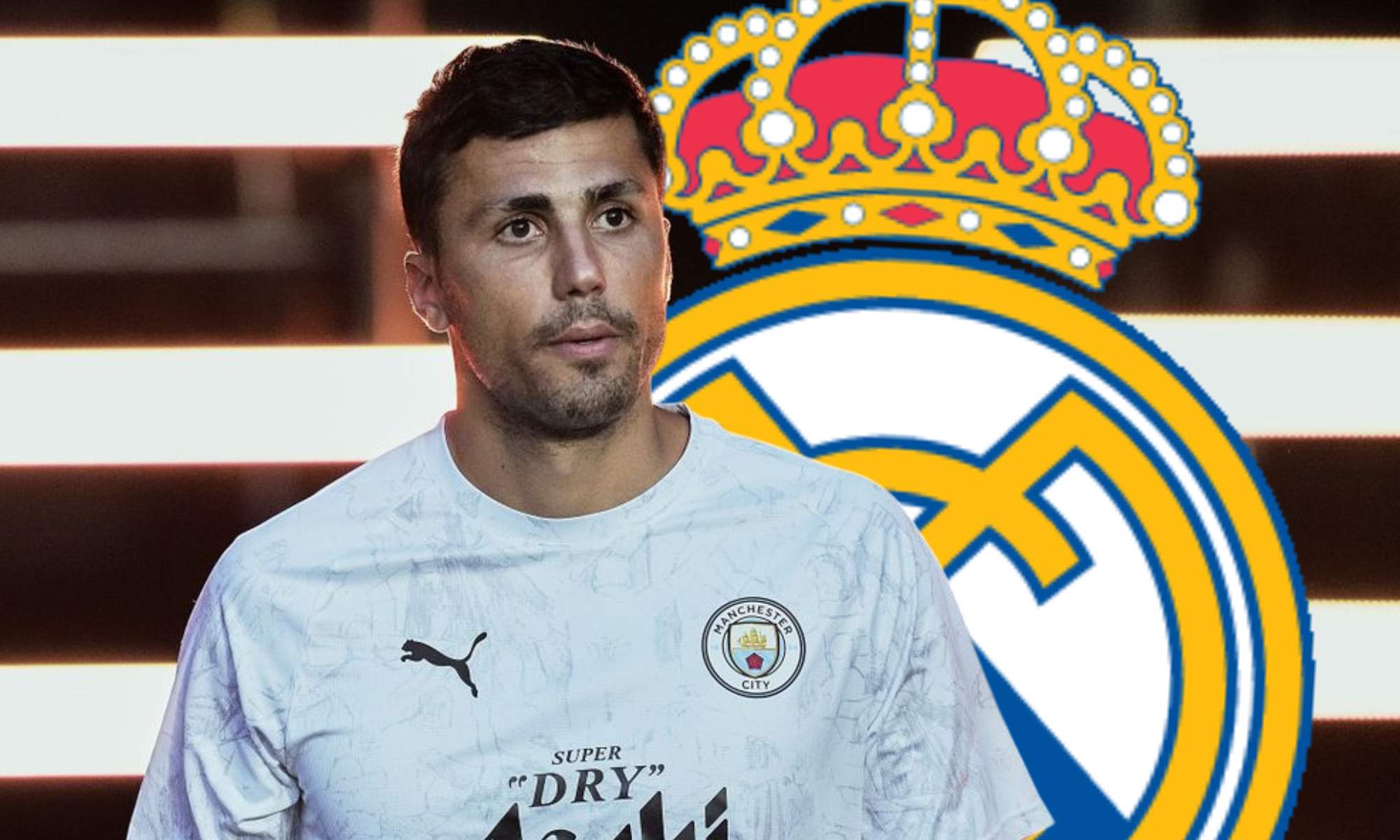 Rodri y escudo del Real Madrid Rodri y escudo del Real Madrid