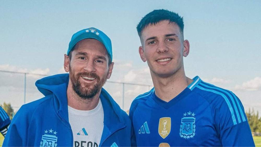 Franco Mastantuono y Leo Messi juntos con Argentina Franco Mastantuono y Leo Messi juntos con Argentina