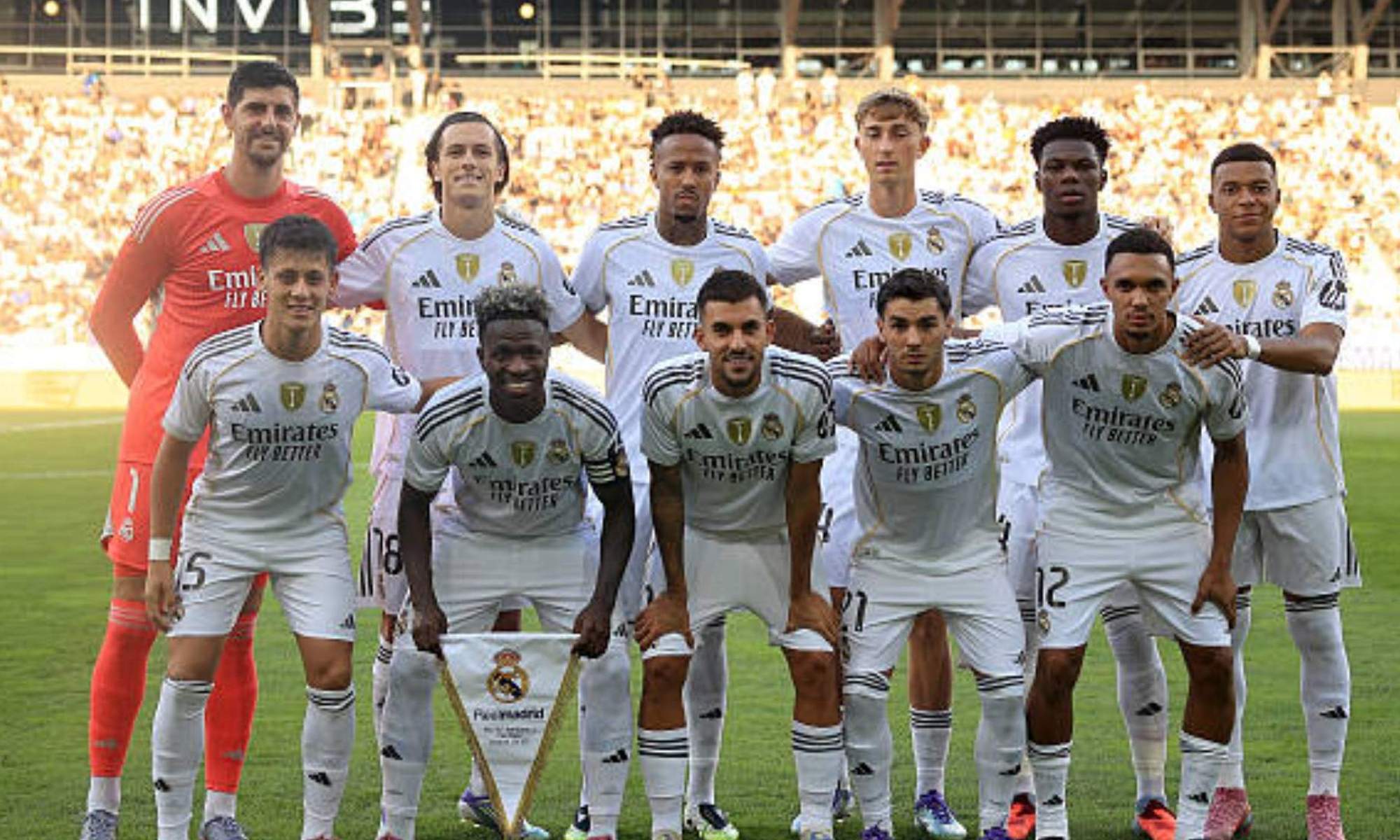 Once del Real Madrid en un partido amistoso. 