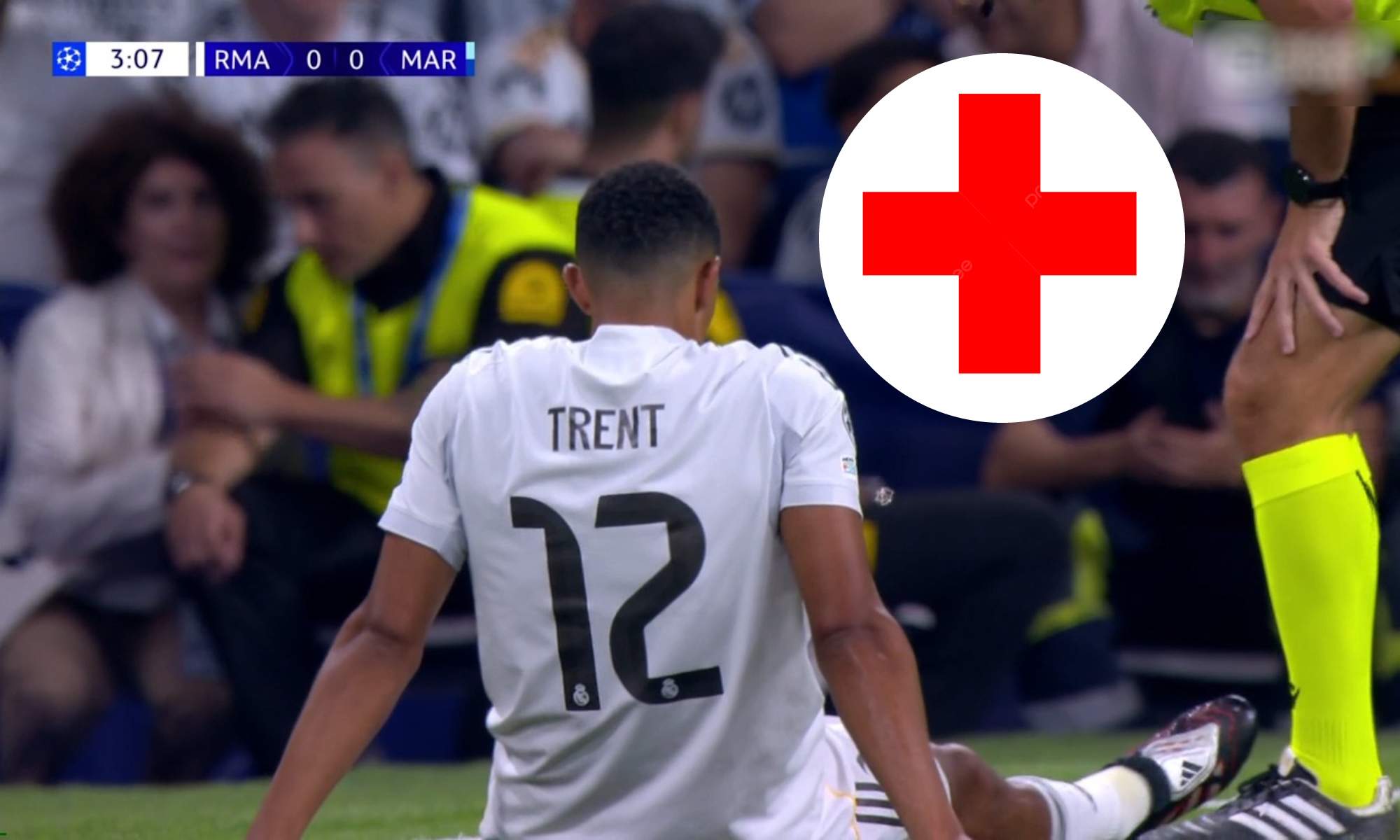 Trent lesionado y símbolo lesión Trent lesionado y símbolo lesión