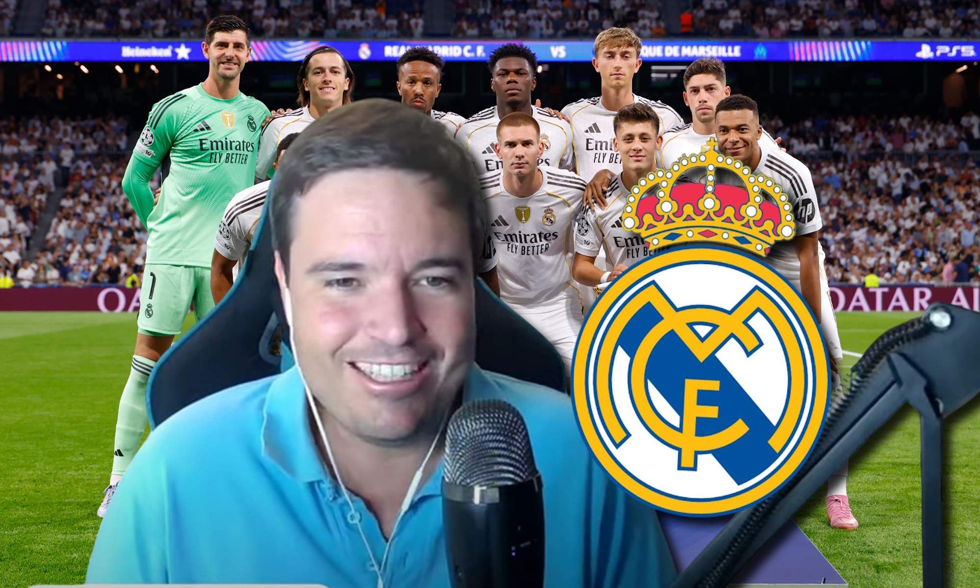 Ramón de Mon contento con once del Real Madrid de hoy de fondo