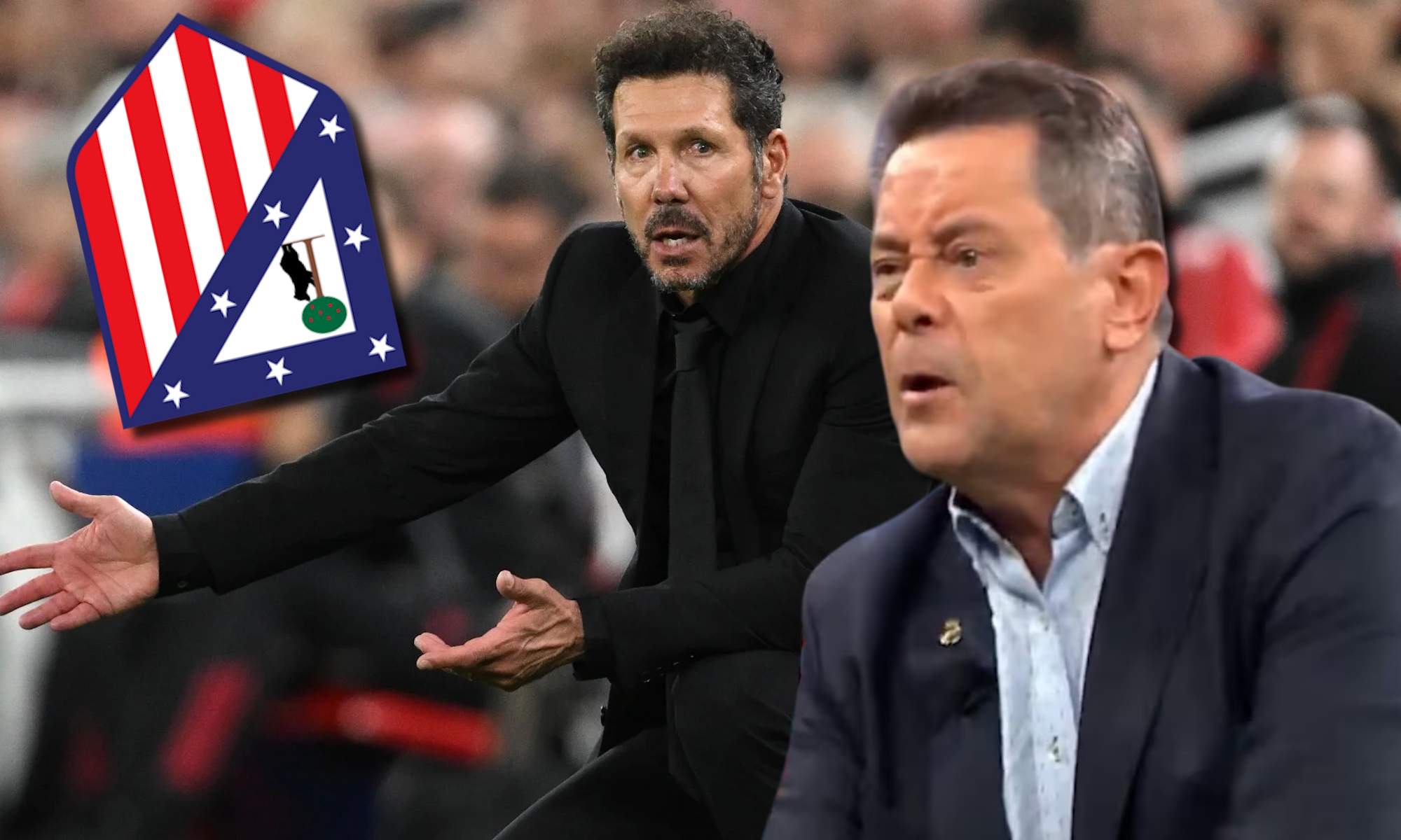 Roncero, Cholo y escudo ATM al revés