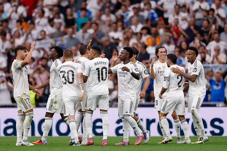 El Real Madrid celebrando la victoria