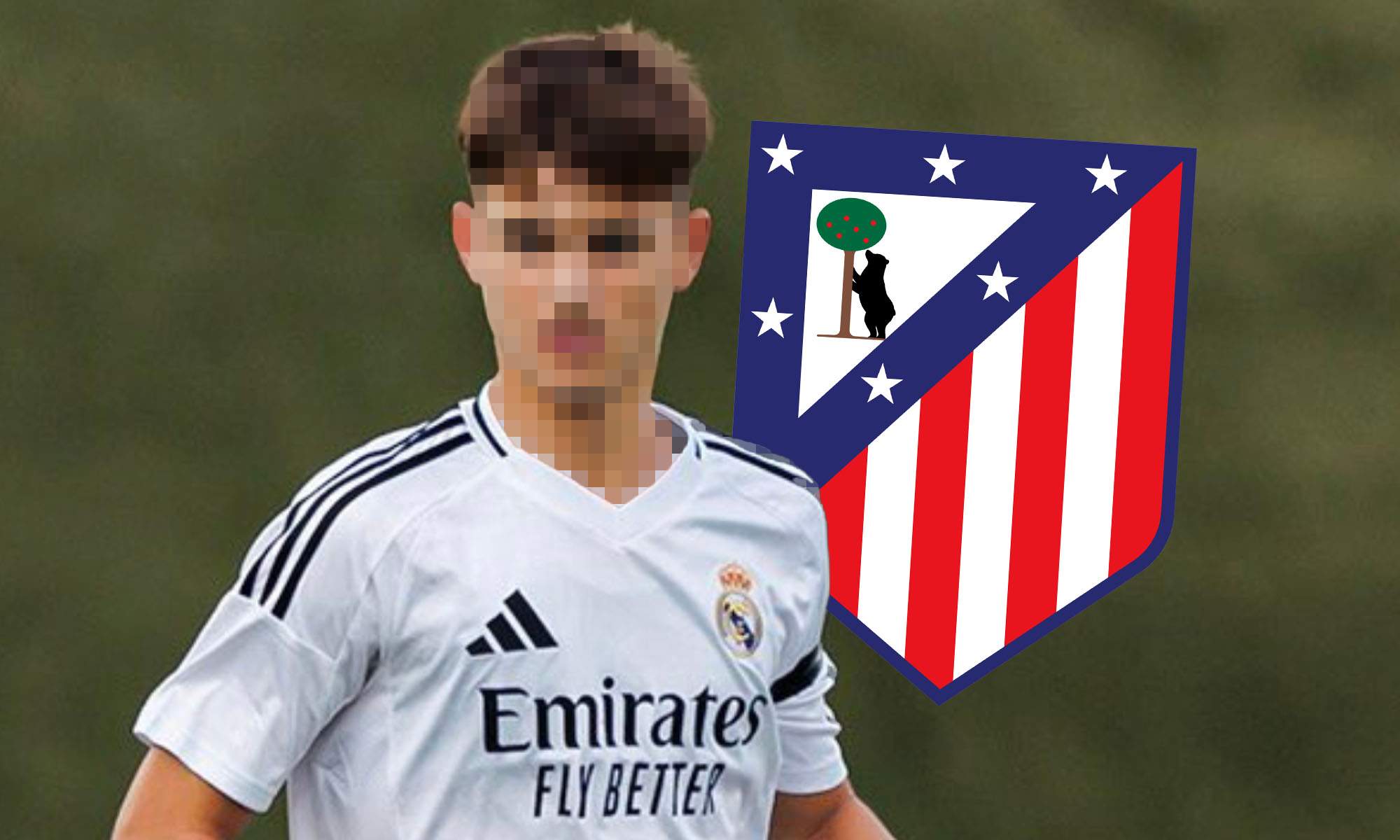 Jugador incognito del Real Madrid con escudo Atlético