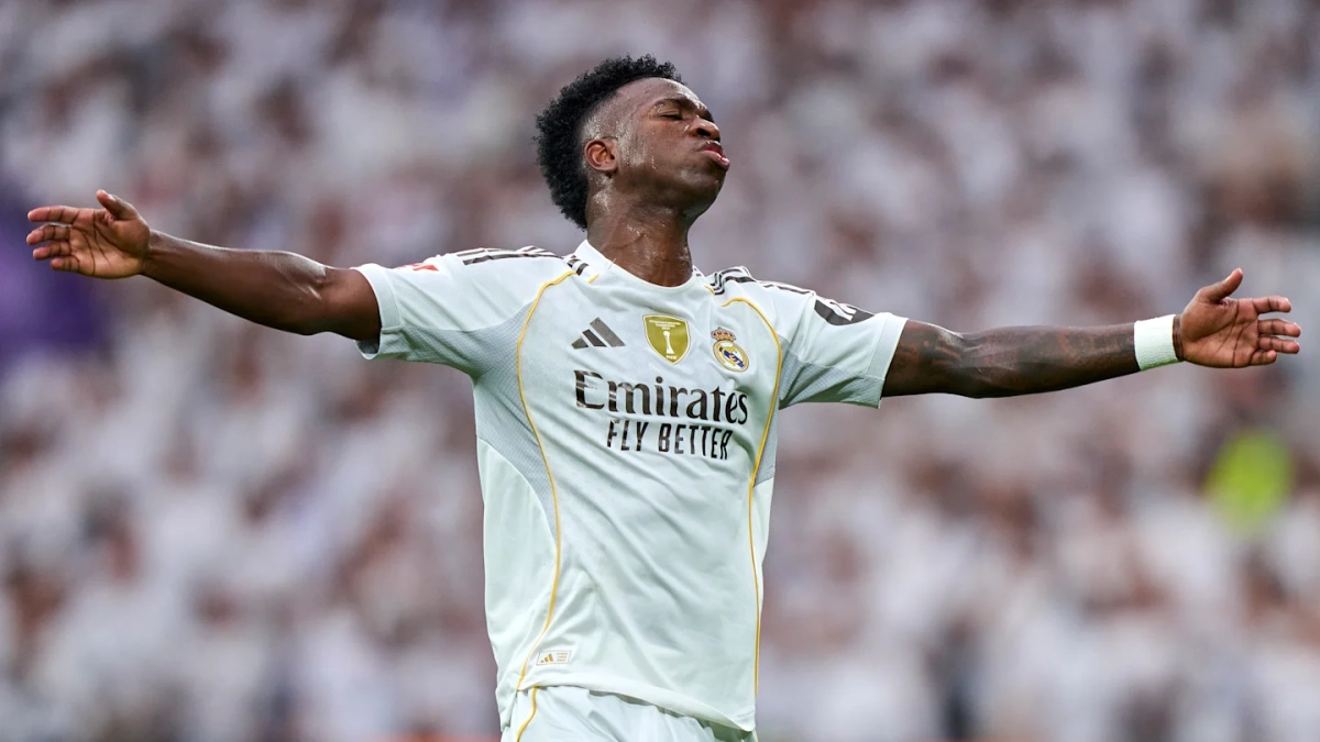 Vinicius lamentánndose de una acción en el partido ante el Espanyol