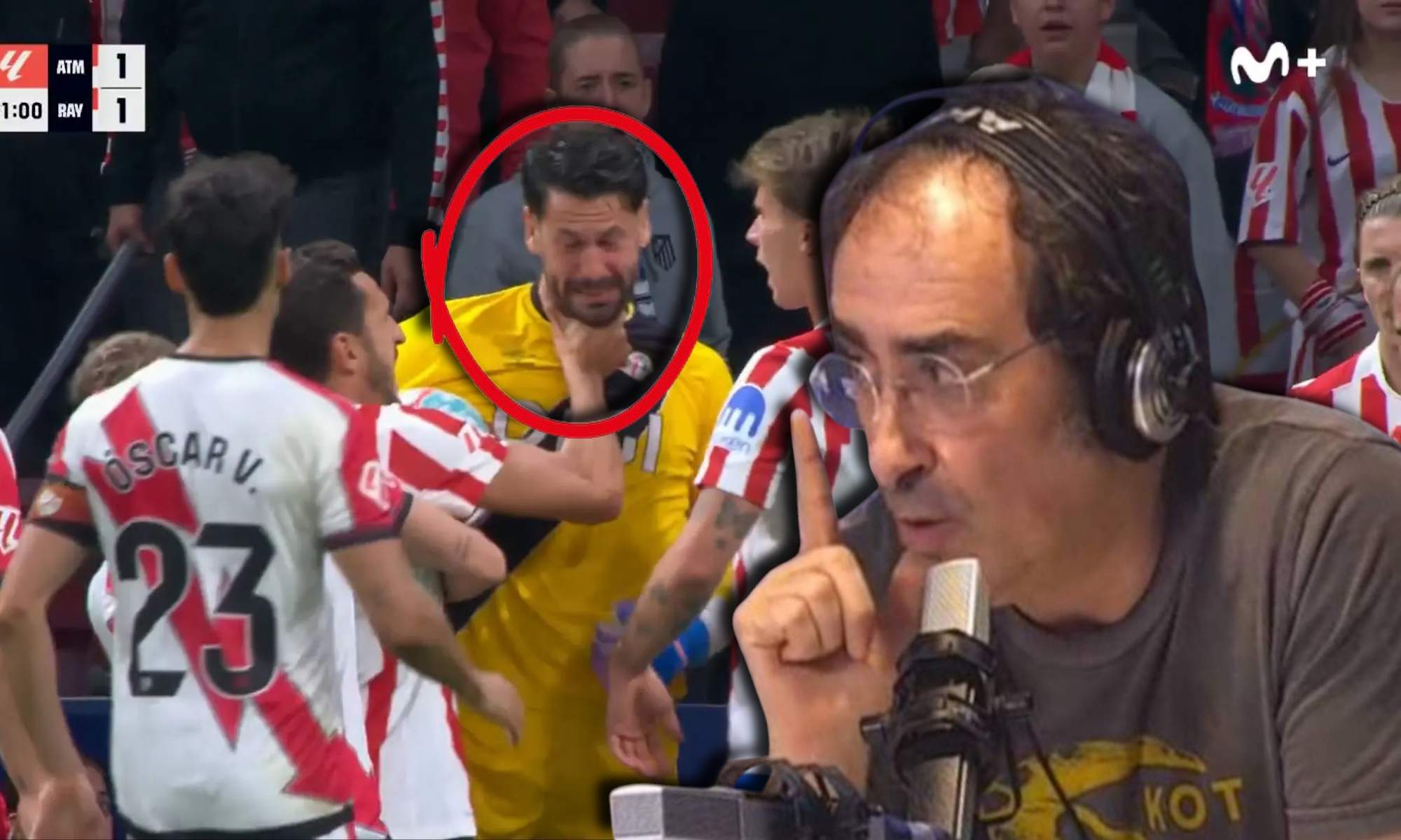 Iturralde y una de las jugadas polémicas del Atlético de Madrid