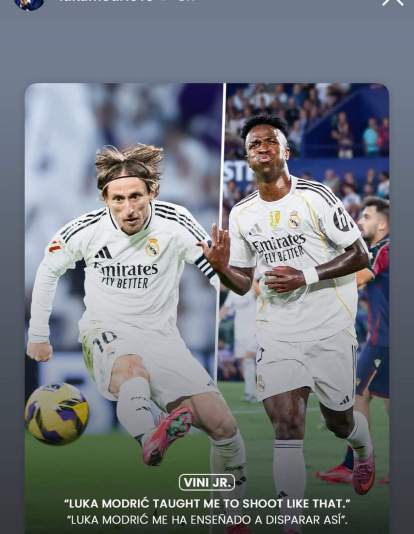 La historia de Modric en redes sobre Vincius