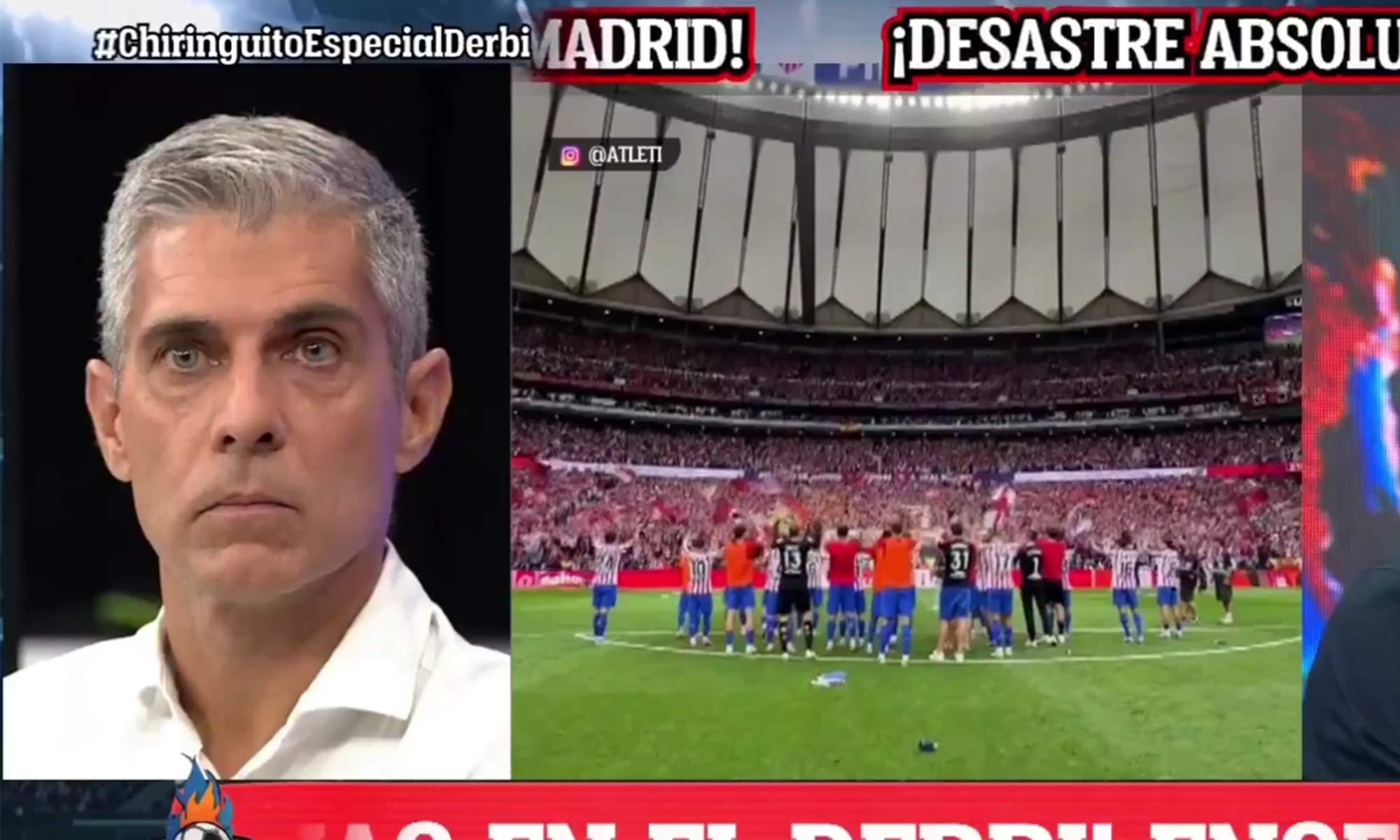 José Luis Sánchez y los jugadores del Atlético de Madrid celebrando con su afición. José Luis Sánchez y los jugadores del Atlético de Madrid celebrando con su afición.