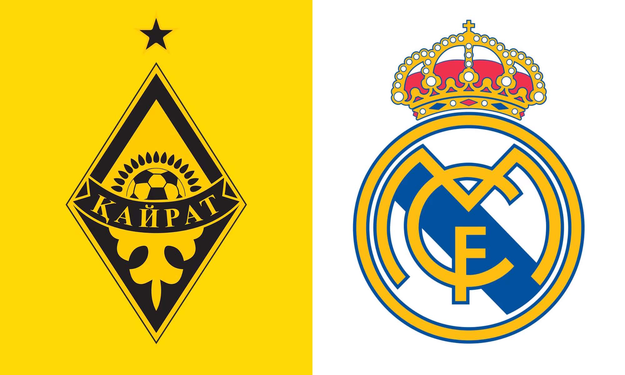 Escudos Kairat y Real Madrid