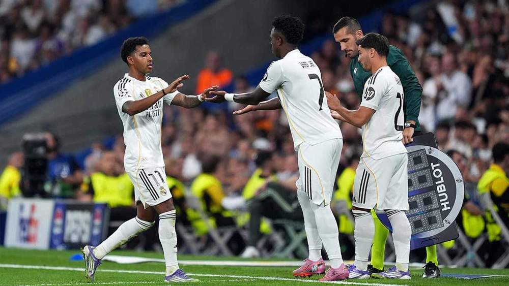 Vinícius Júnior y Rodrygo Goes en un partido del Real Madrid. Vinícius Júnior y Rodrygo Goes en un partido del Real Madrid.