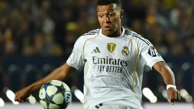 Mbappé con el Real Madrid