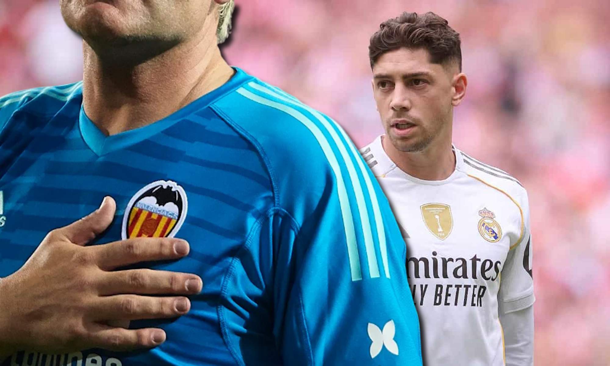 Valverde y jugador del Valencia de incógnito