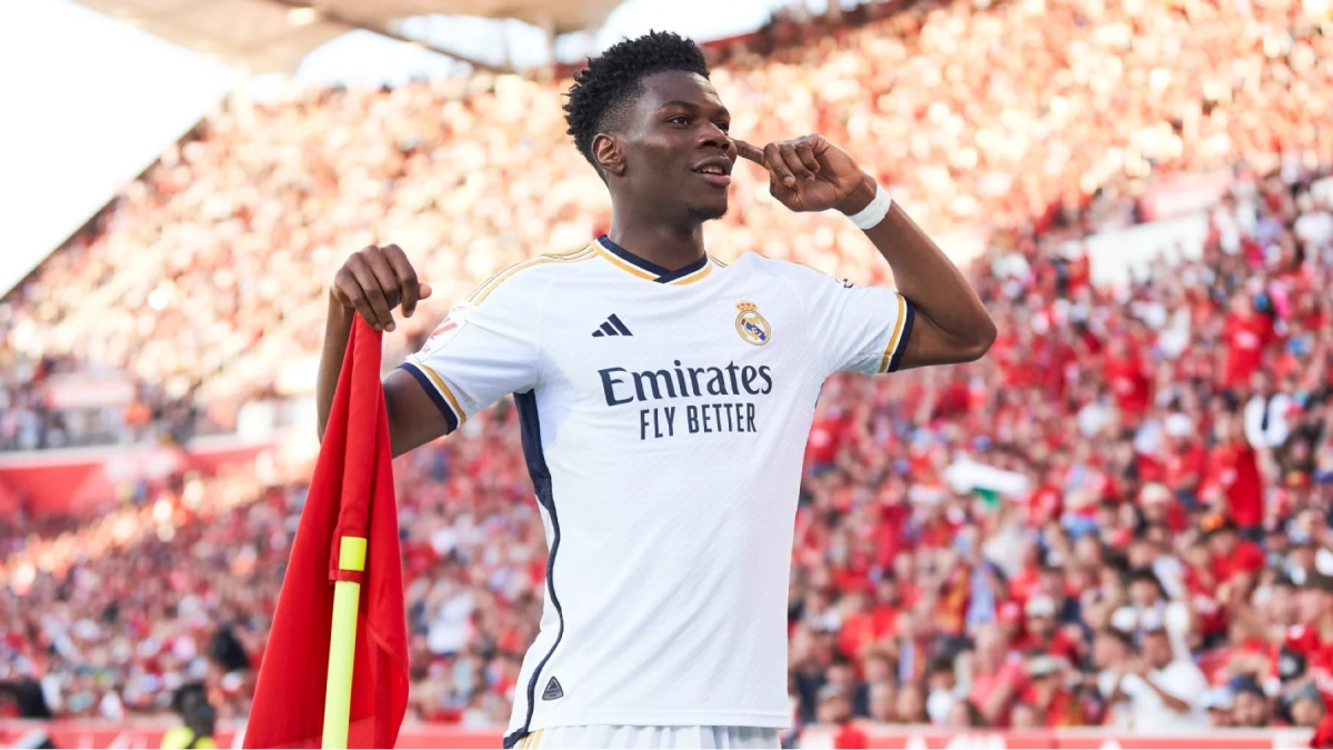Tchouaméni celebrando un gol con el Real Madrid en una temporada anterior Tchouaméni celebrando un gol con el Real Madrid en una temporada anterior