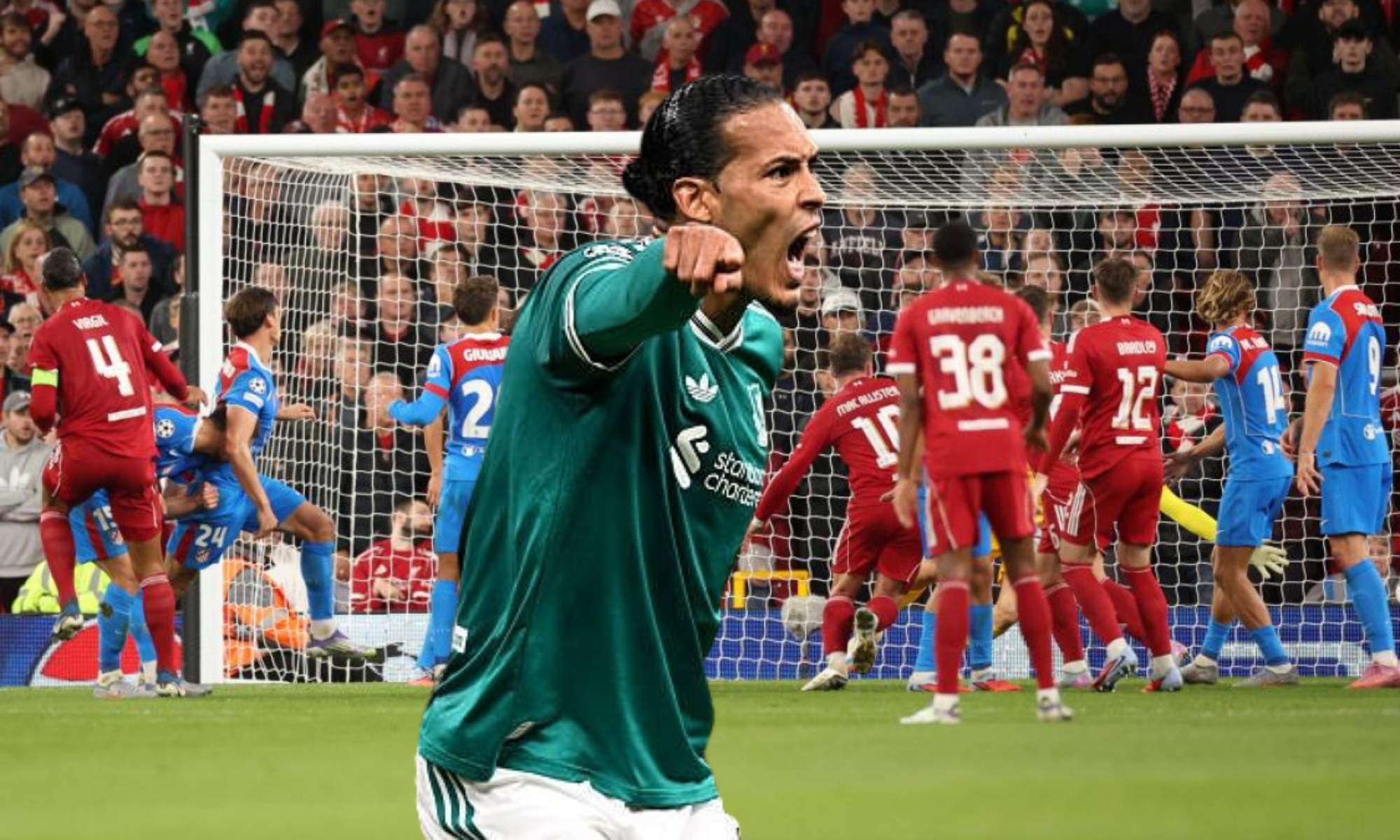 Van Dijk cabreo y el Liverpool