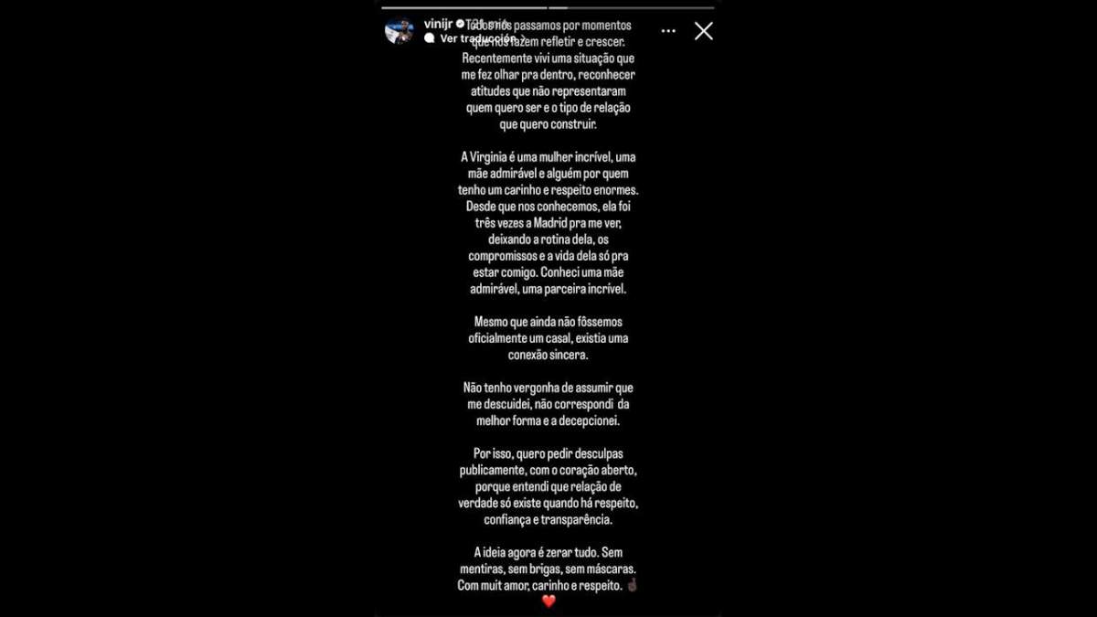 El comunicado de Vinicius
