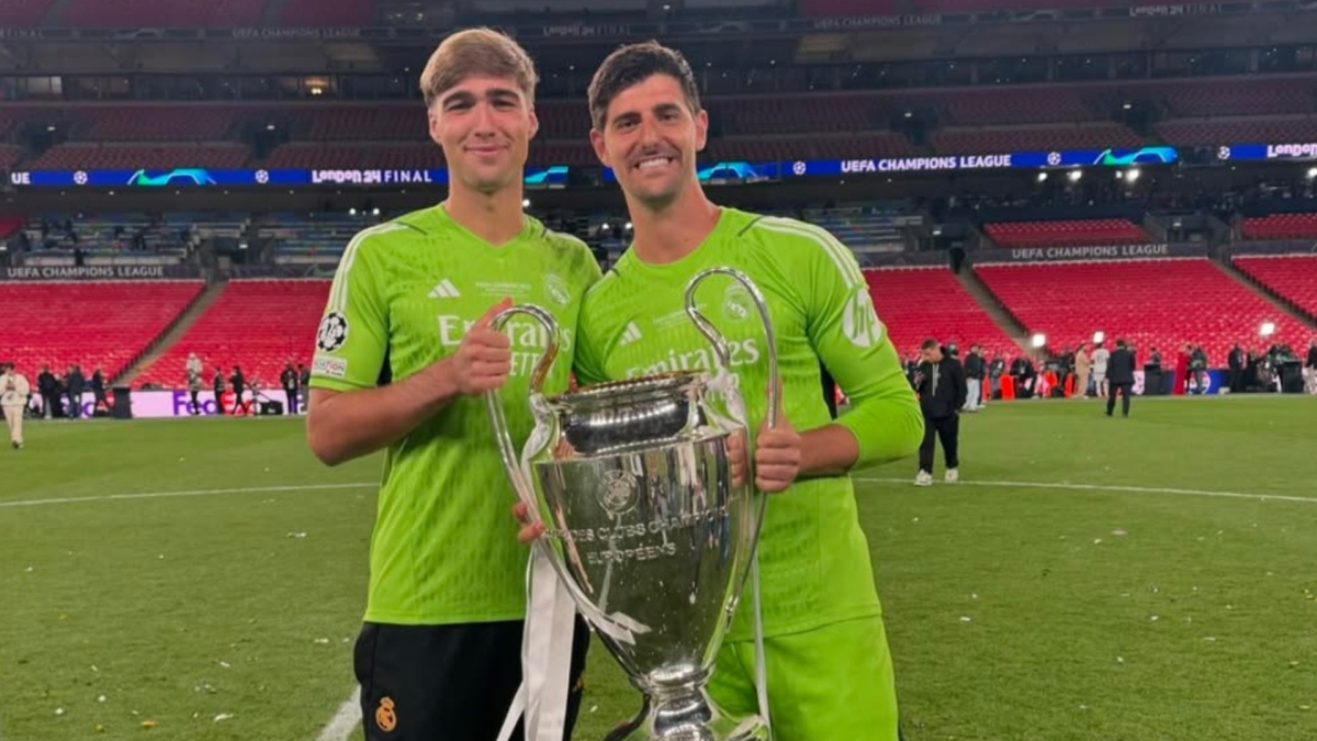 Fran González con Courtois en el Real Madrid Fran González con Courtois en el Real Madrid