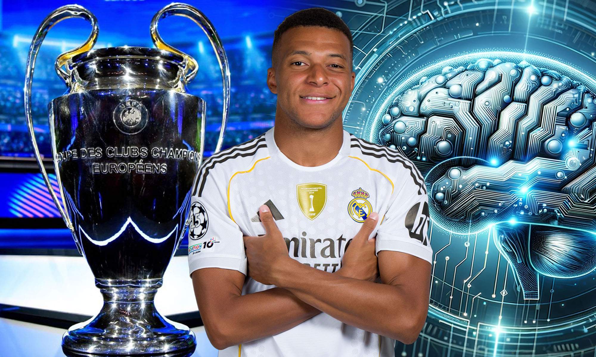 Mbappé con fondo IA y Champions