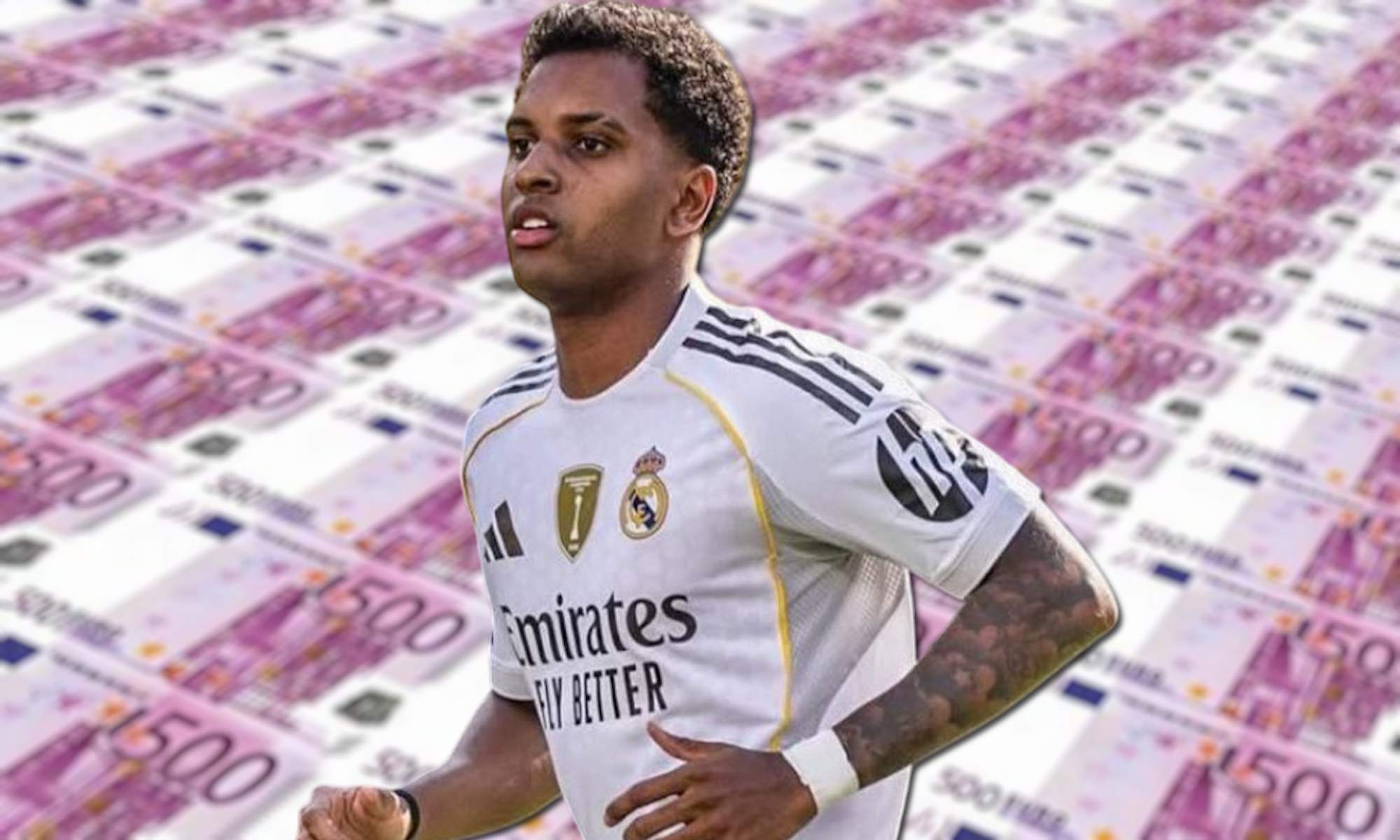 Rodrygo Goes con dinero de fondo