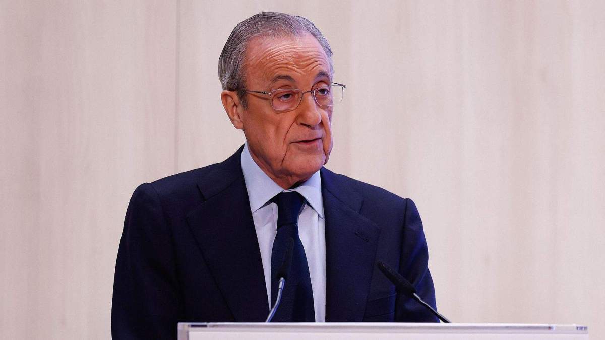 Florentino Pérez en un discurso con el Real Madrid Florentino Pérez en un discurso con el Real Madrid