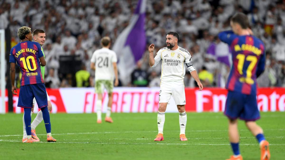 Carvajal reprochando a Lamine sus palabras antes del Clásico Carvajal reprochando a Lamine sus palabras antes del Clásico