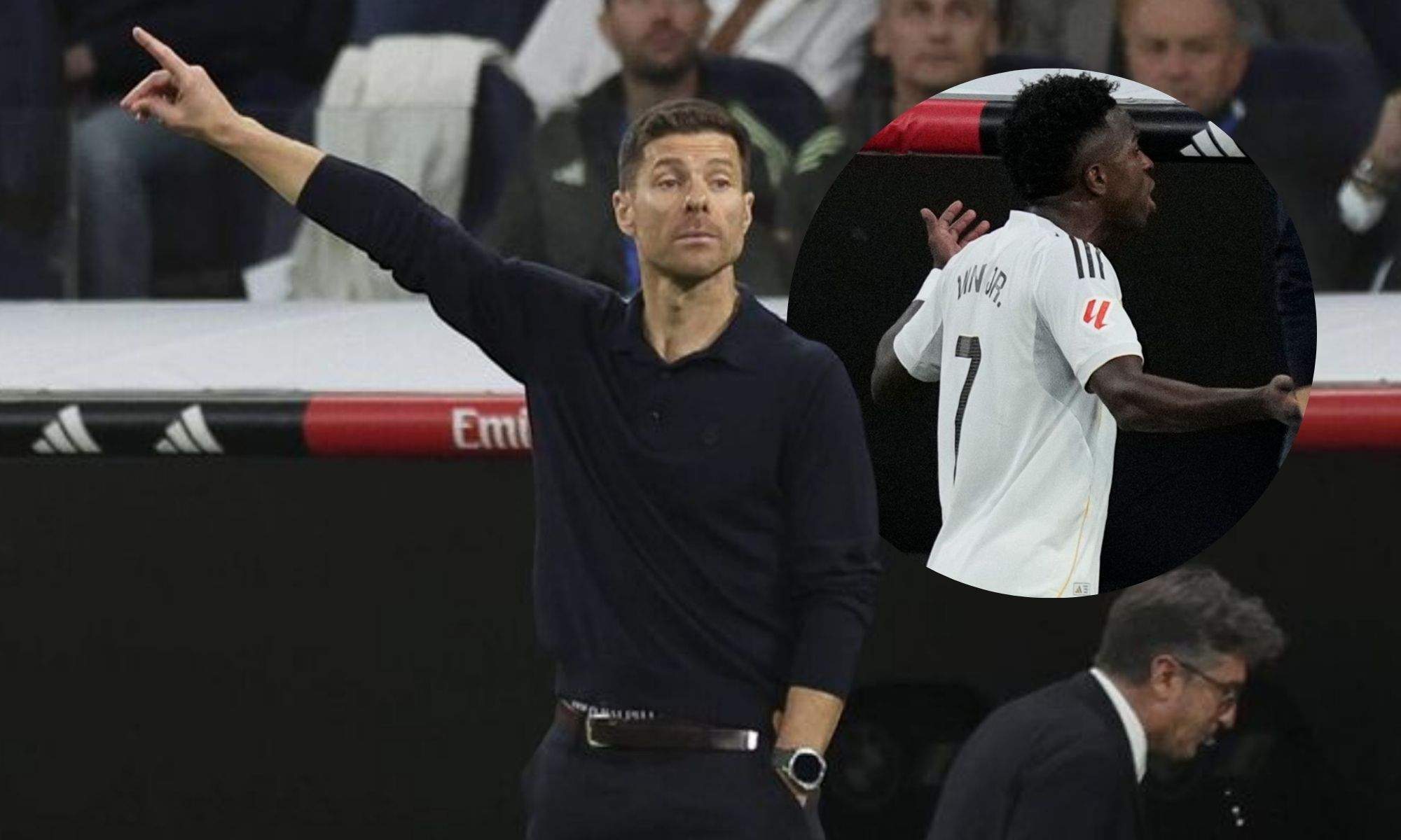 Xabi Alonso y Vinícius intercambiaron palabras justo después del cambio del brasileño Xabi Alonso y Vinícius intercambiaron palabras justo después del cambio del brasileño