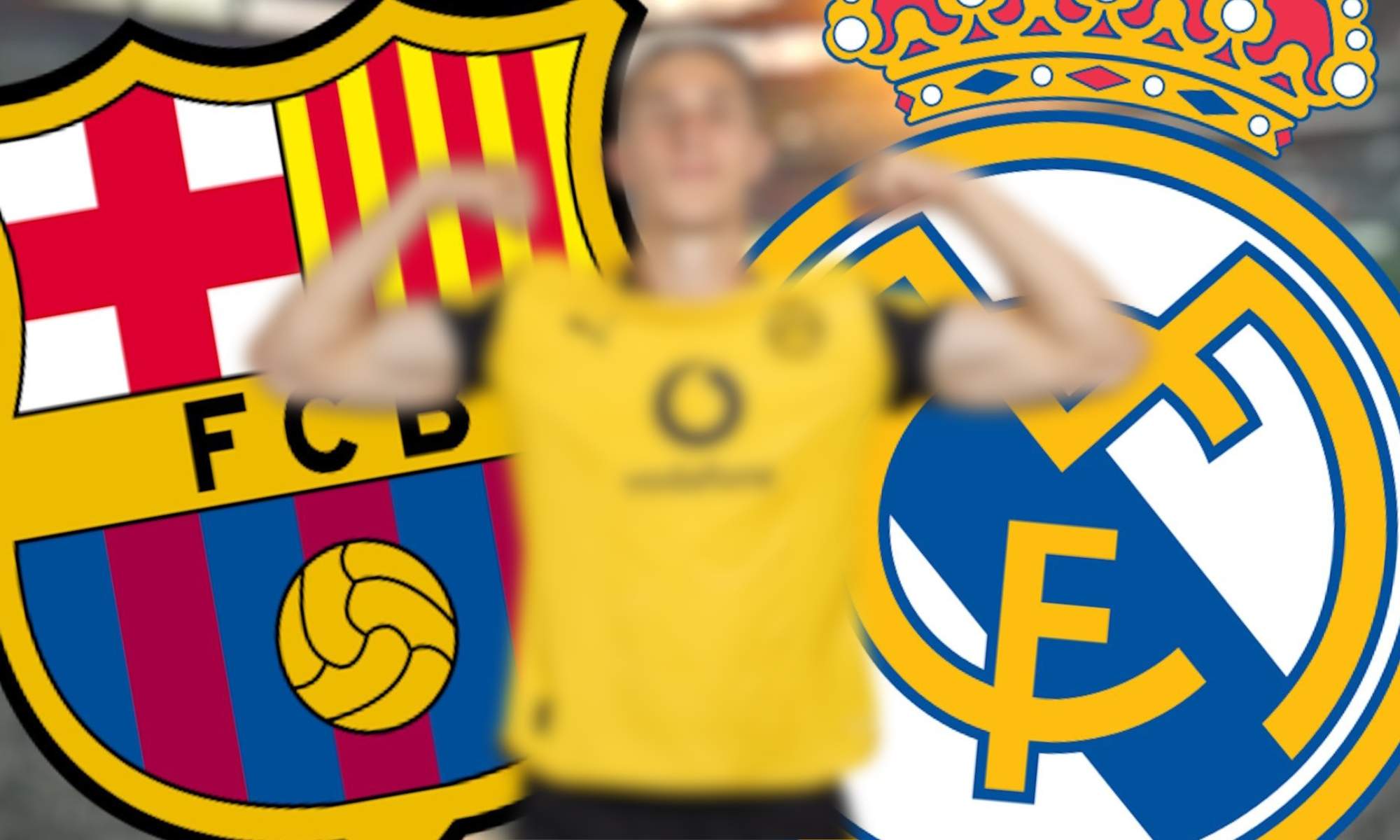 Schlotterbeck con los escudos de Barça y Real Madrid Schlotterbeck con los escudos de Barça y Real Madrid