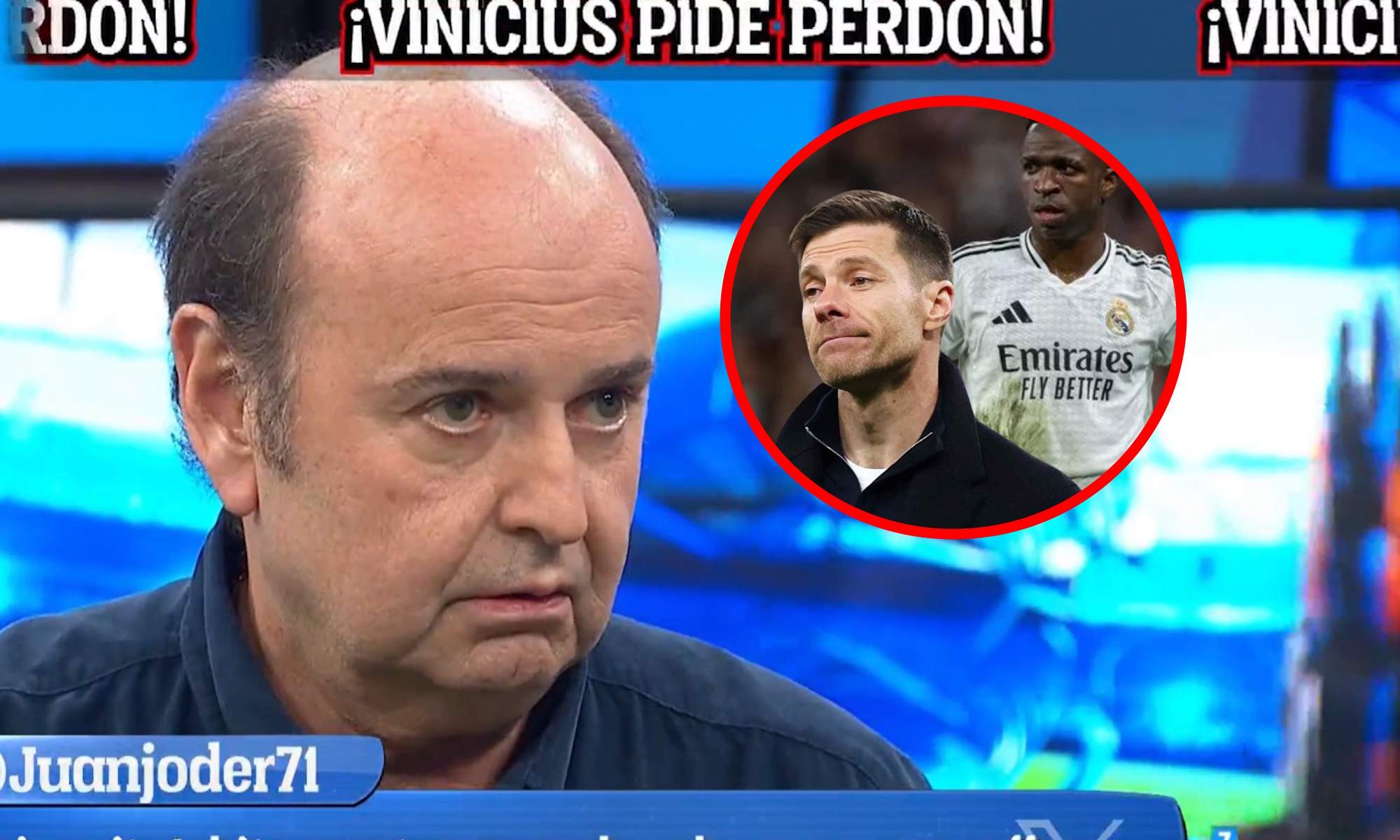 Juanma Rodríguez y Xabi Alonso y Vini en círculo Juanma Rodríguez y Xabi Alonso y Vini en círculo