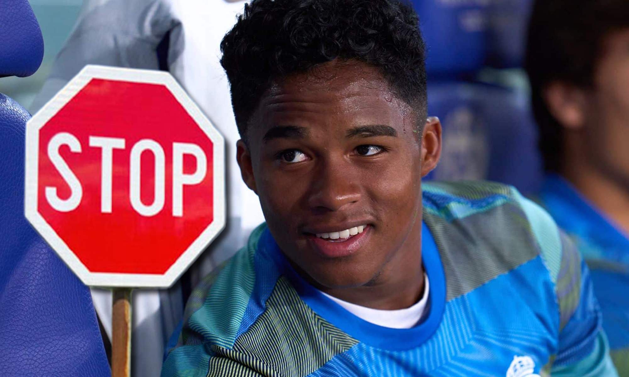 Endrick en el banquillo y señal STOP Endrick en el banquillo y señal STOP