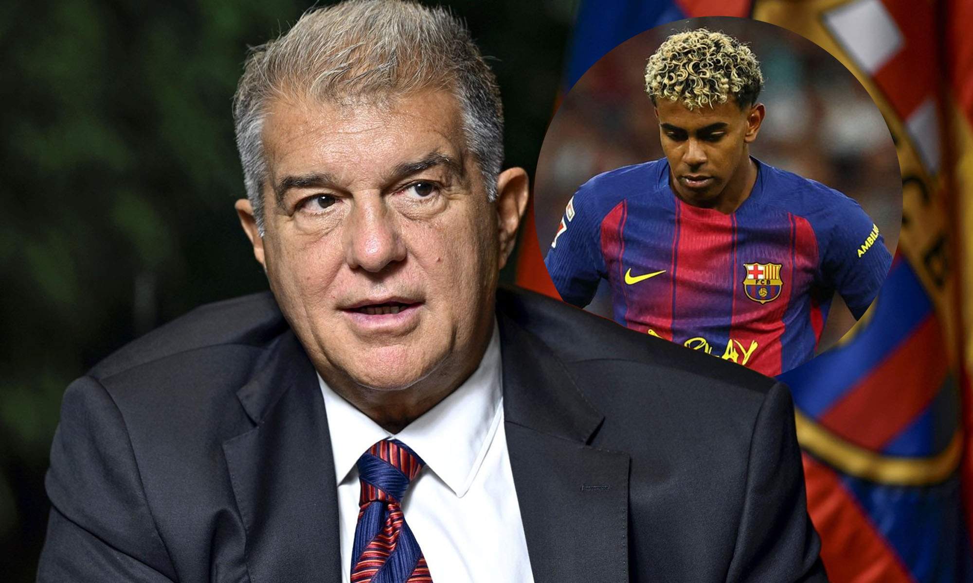 Laporta con Lamine Yamal Laporta con Lamine Yamal